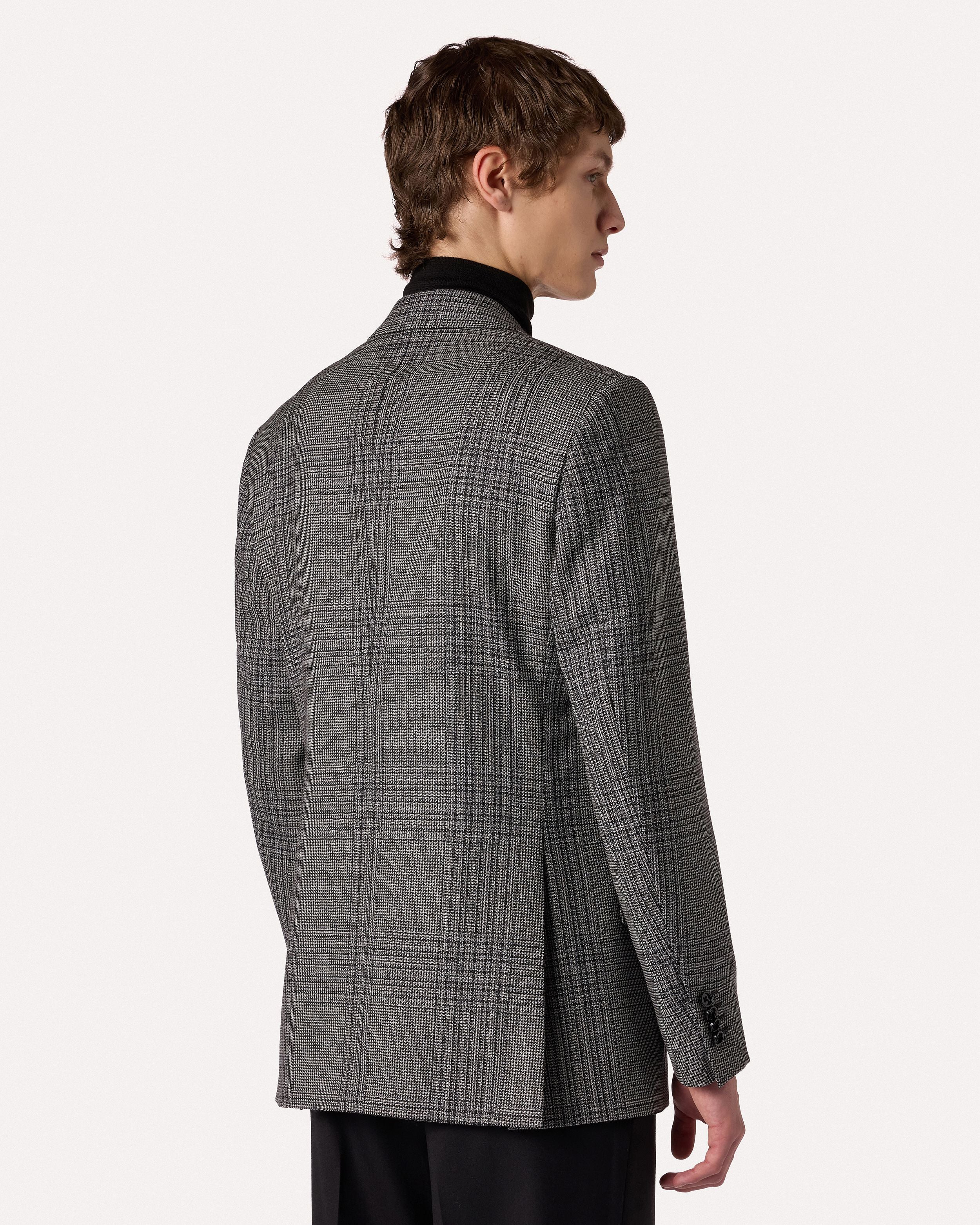 Giacca monopetto grigia e nera in lana con motivo macro galles GREY/BLACK Lardini 5