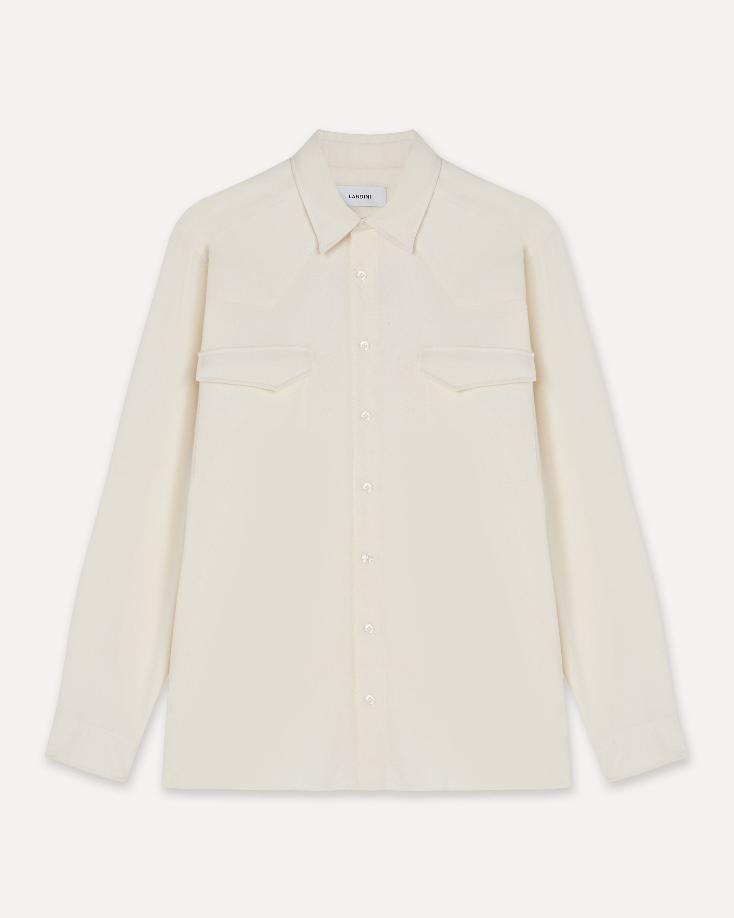 Camicia in twill color panna CREAM Lardini 1