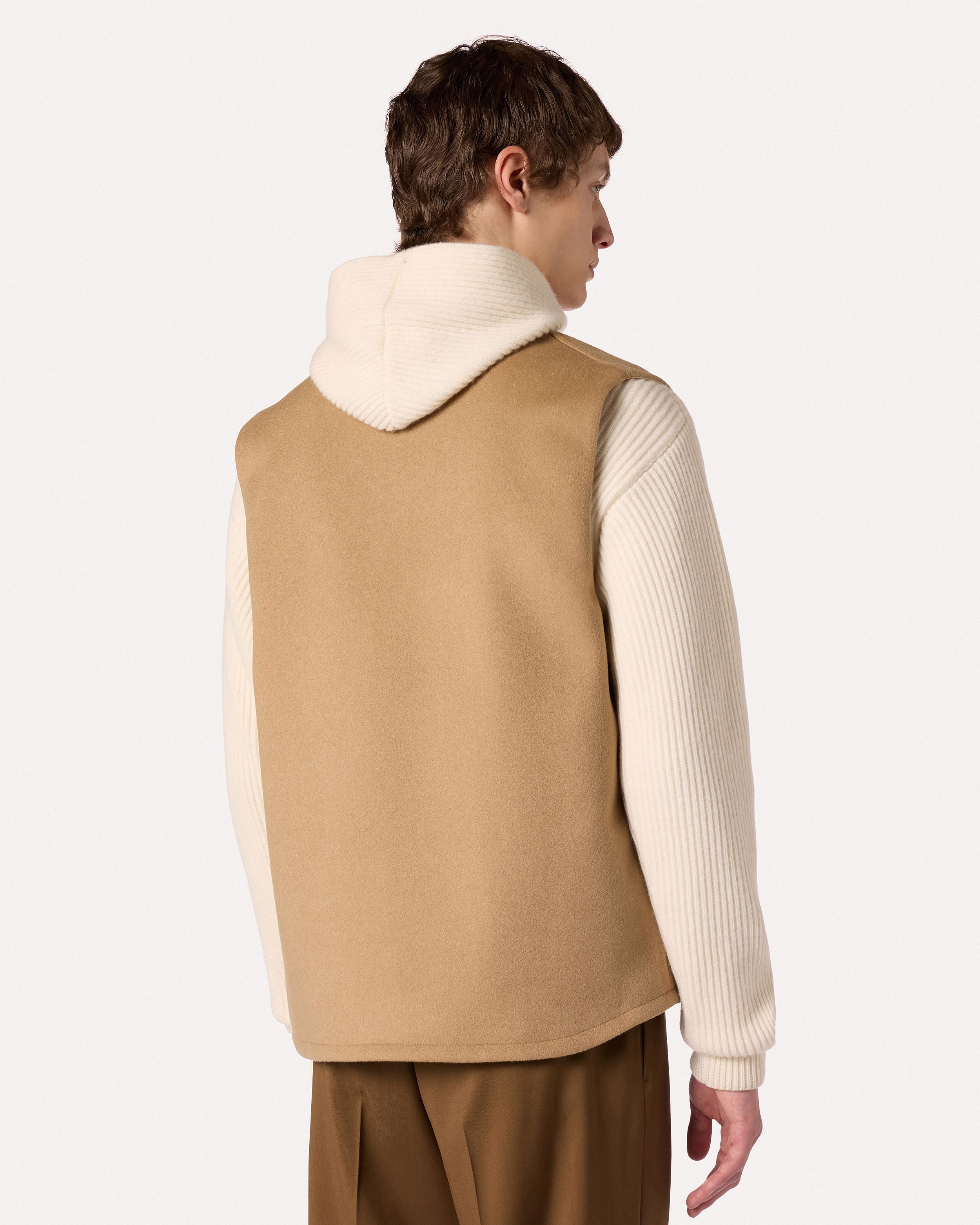 Giubbino smanicato cammello in lana CAMEL Lardini 5