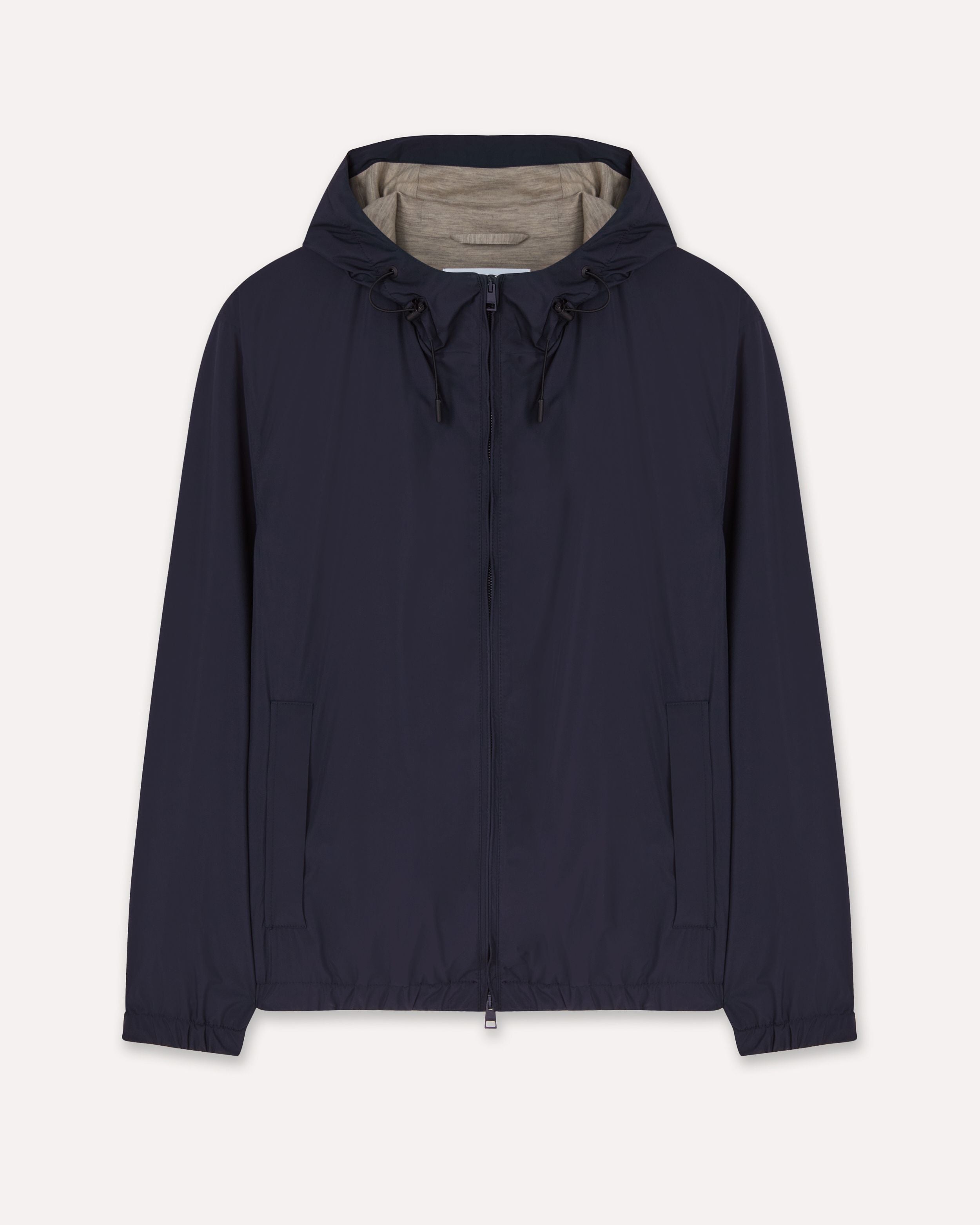 Giubbino blu impermeabile in tessuto tecnico con cappuccio BLUE Lardini 1