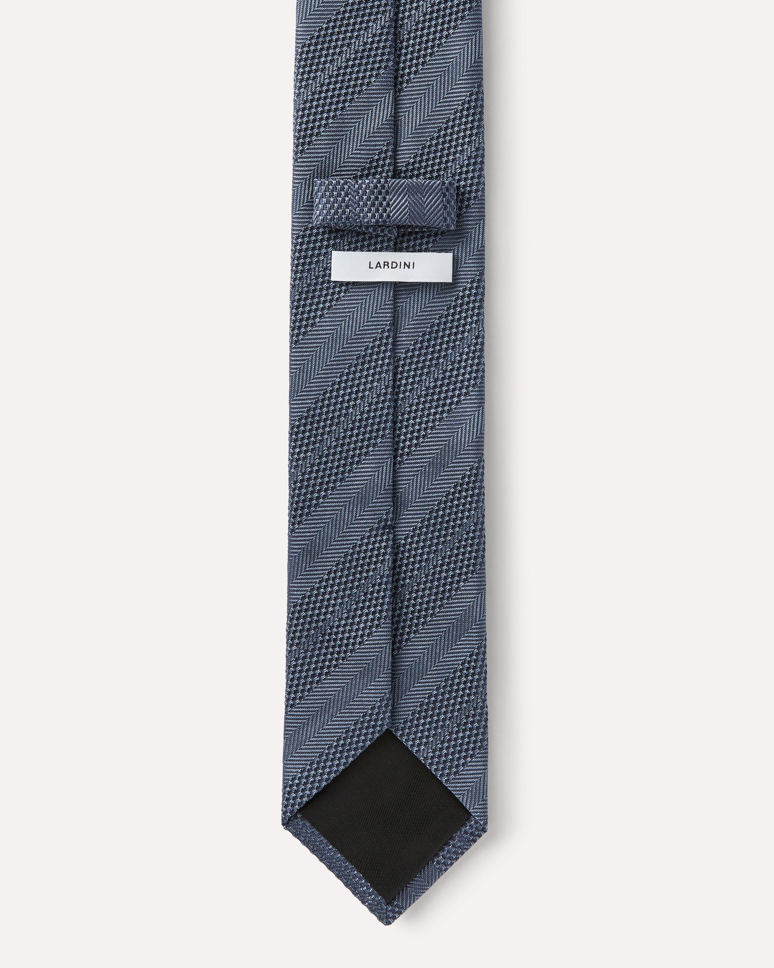 Cravatta microfantasia avio in seta jacquard AIR FORCE BLUE Lardini 2