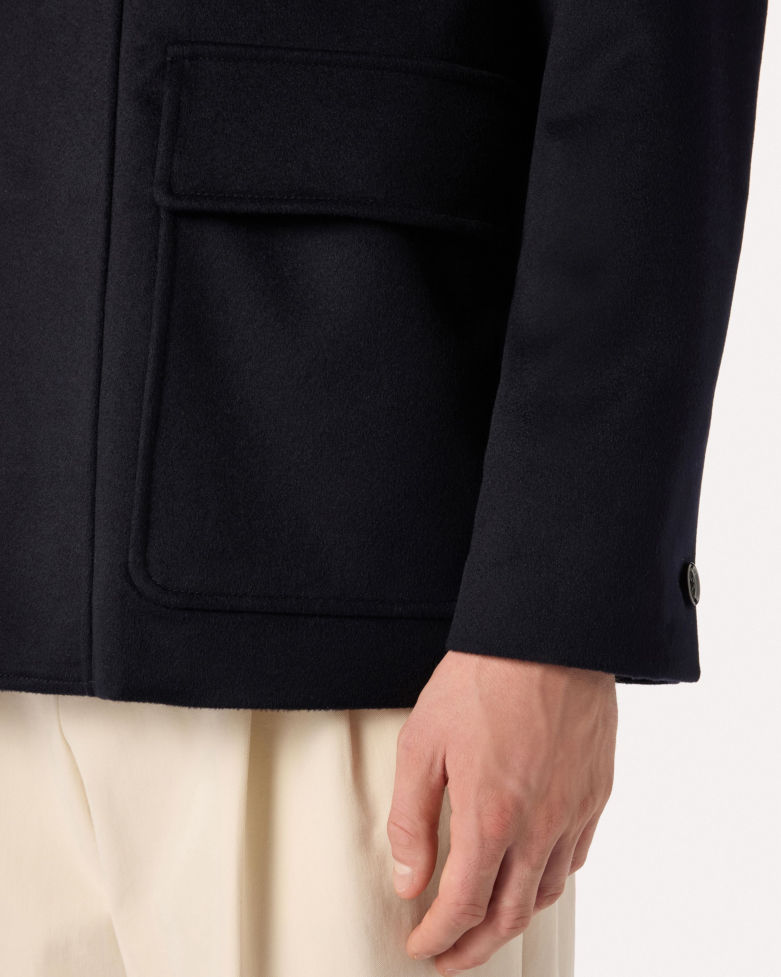 Single-breasted blue jacket in water-resistant cashmere BLUE Lardini 3