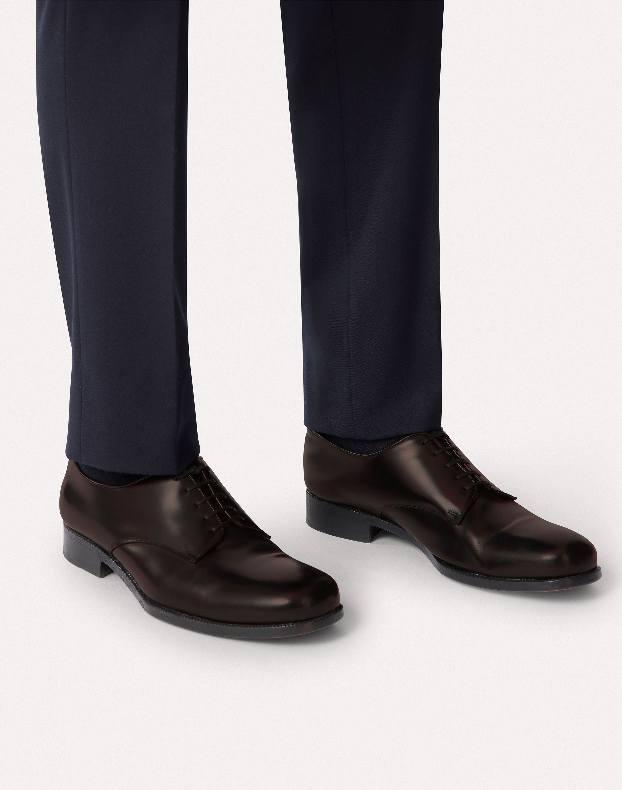 Derby classico in pelle di toro spazzolata BROWN Lardini 2