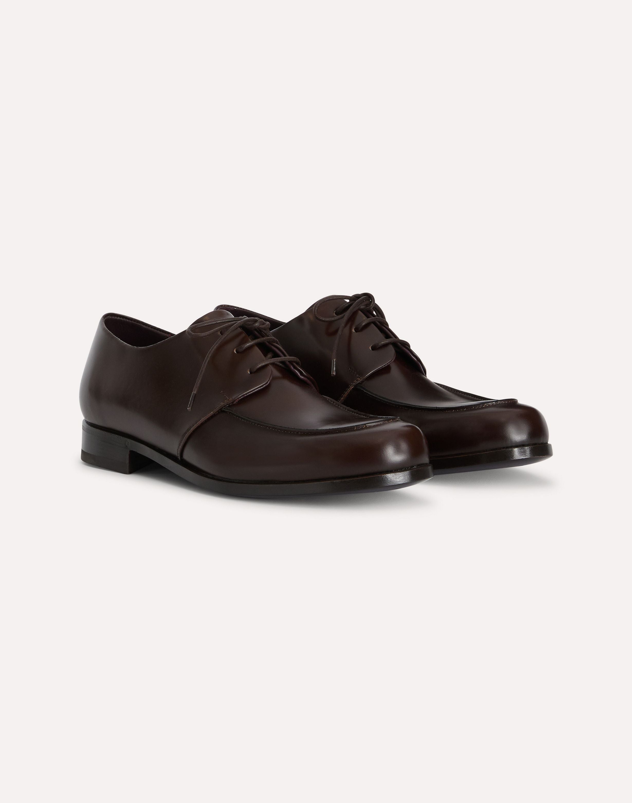Derby classico in pelle di toro spazzolata BROWN Lardini 4
