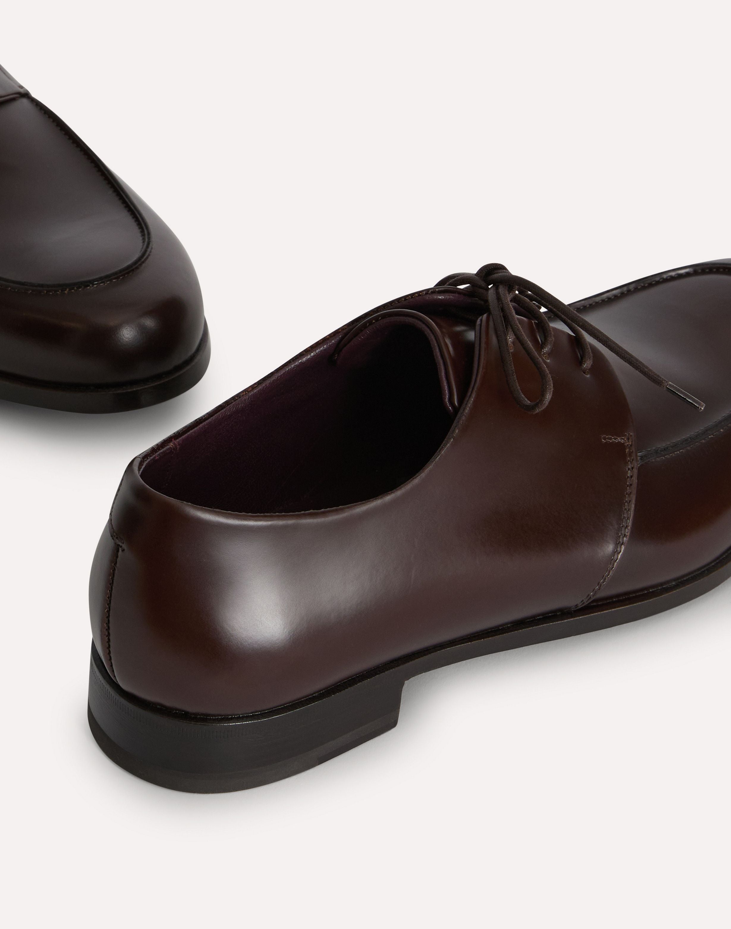 Derby classico in pelle di toro spazzolata BROWN Lardini 5
