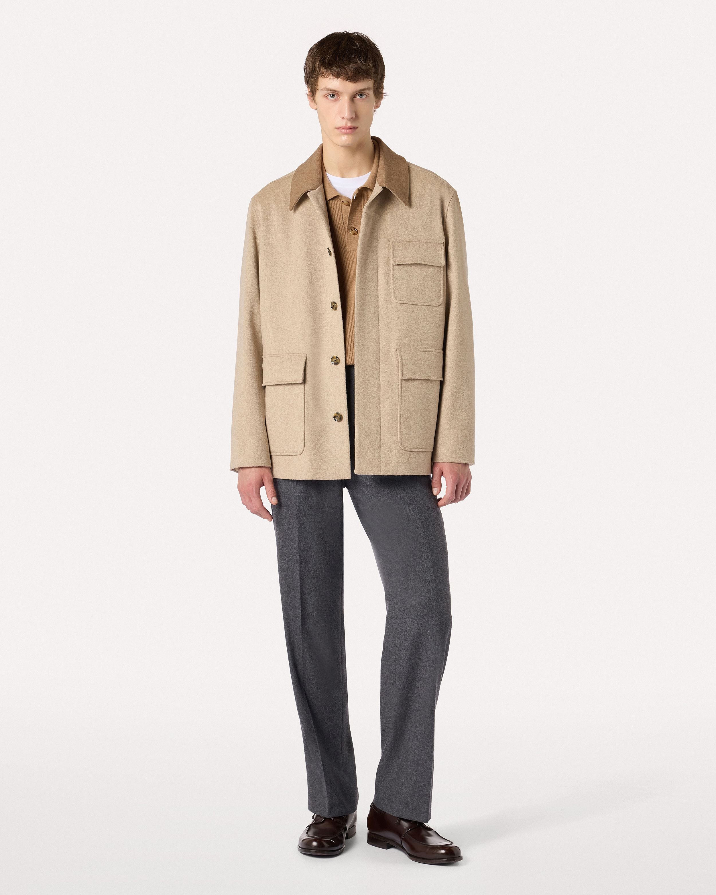 Giubbino monopetto beige in lana BEIGE Lardini 2