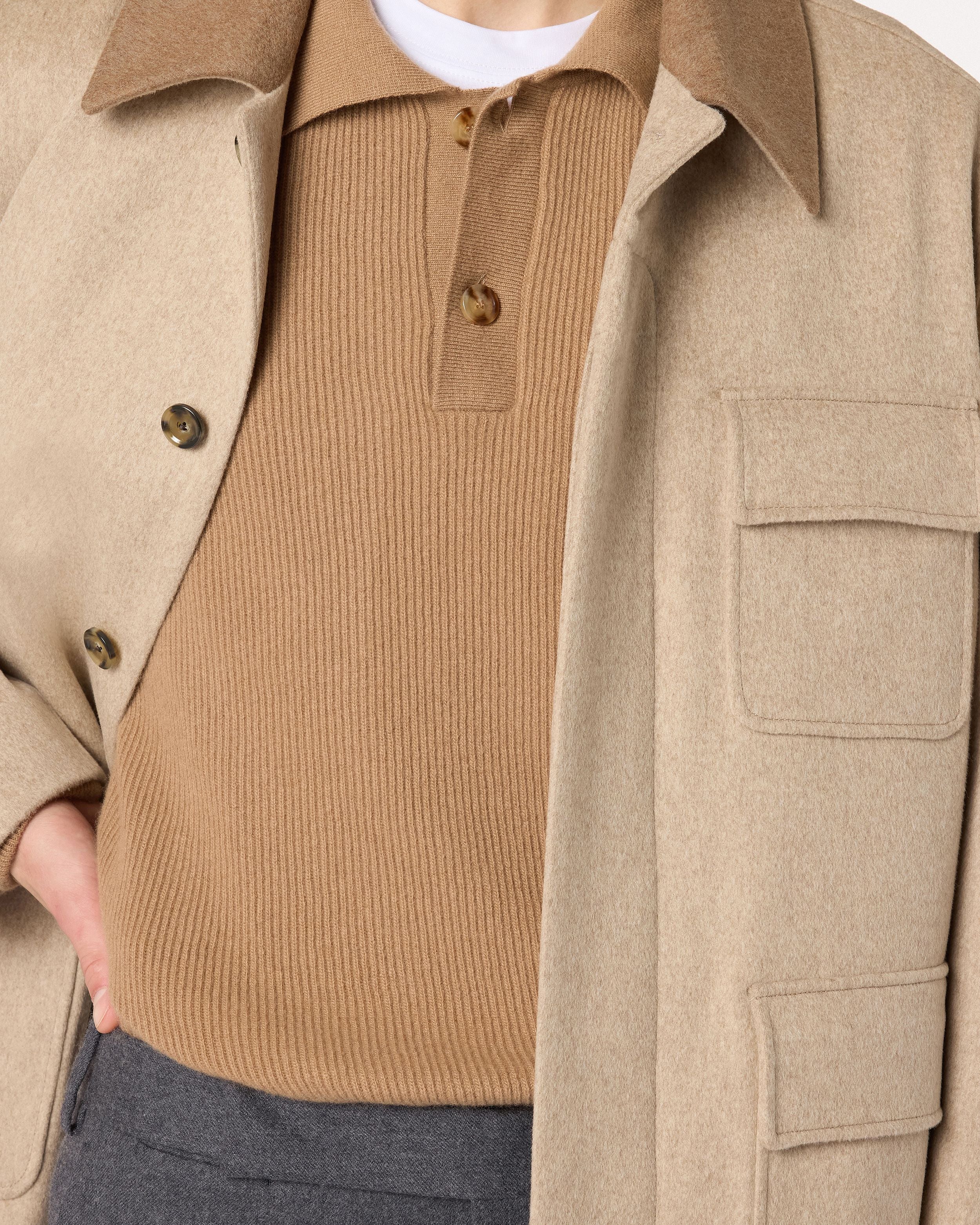 Giubbino monopetto beige in lana BEIGE Lardini 3