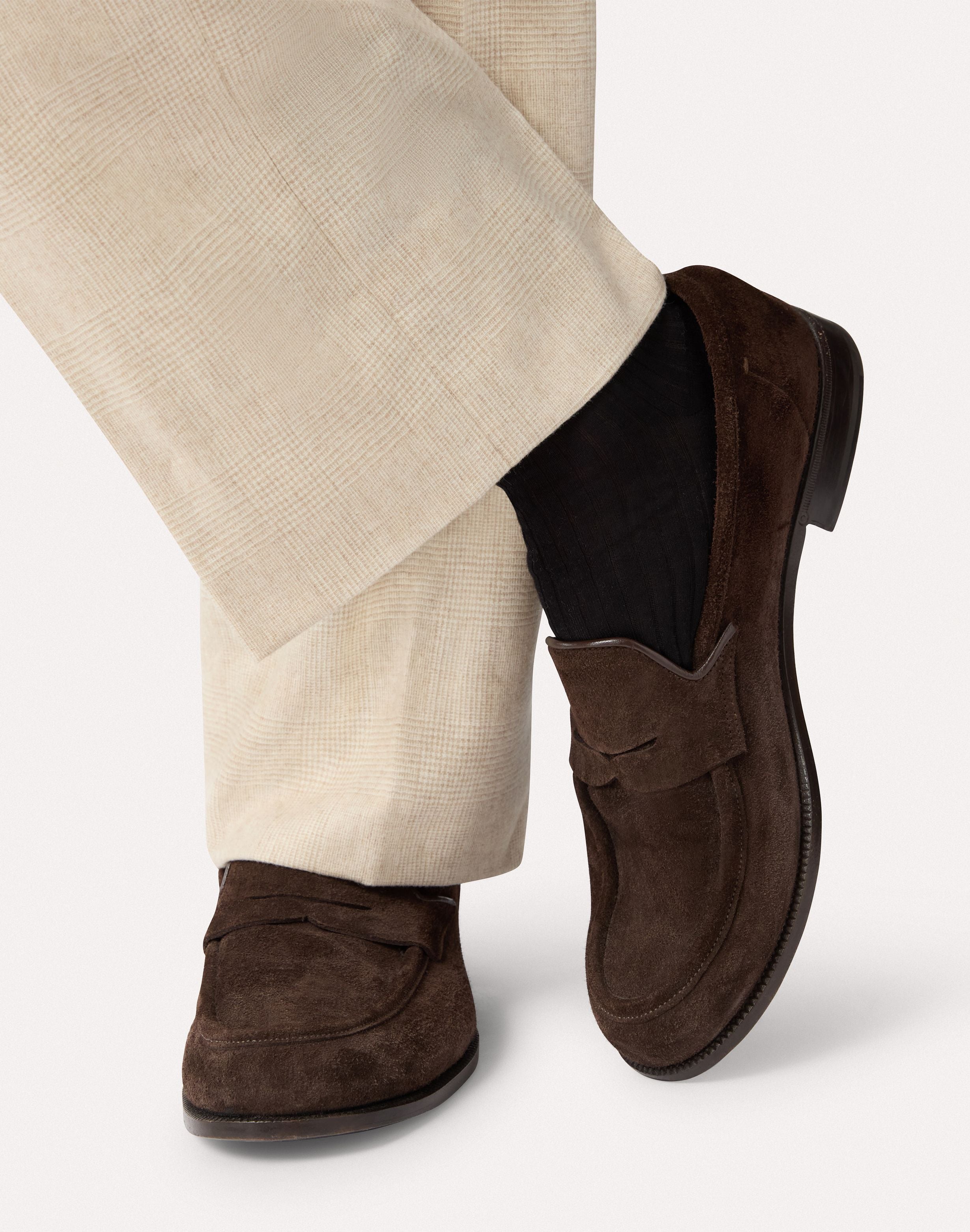 Mocassino marrone in pelle scamosciata BROWN Lardini 2