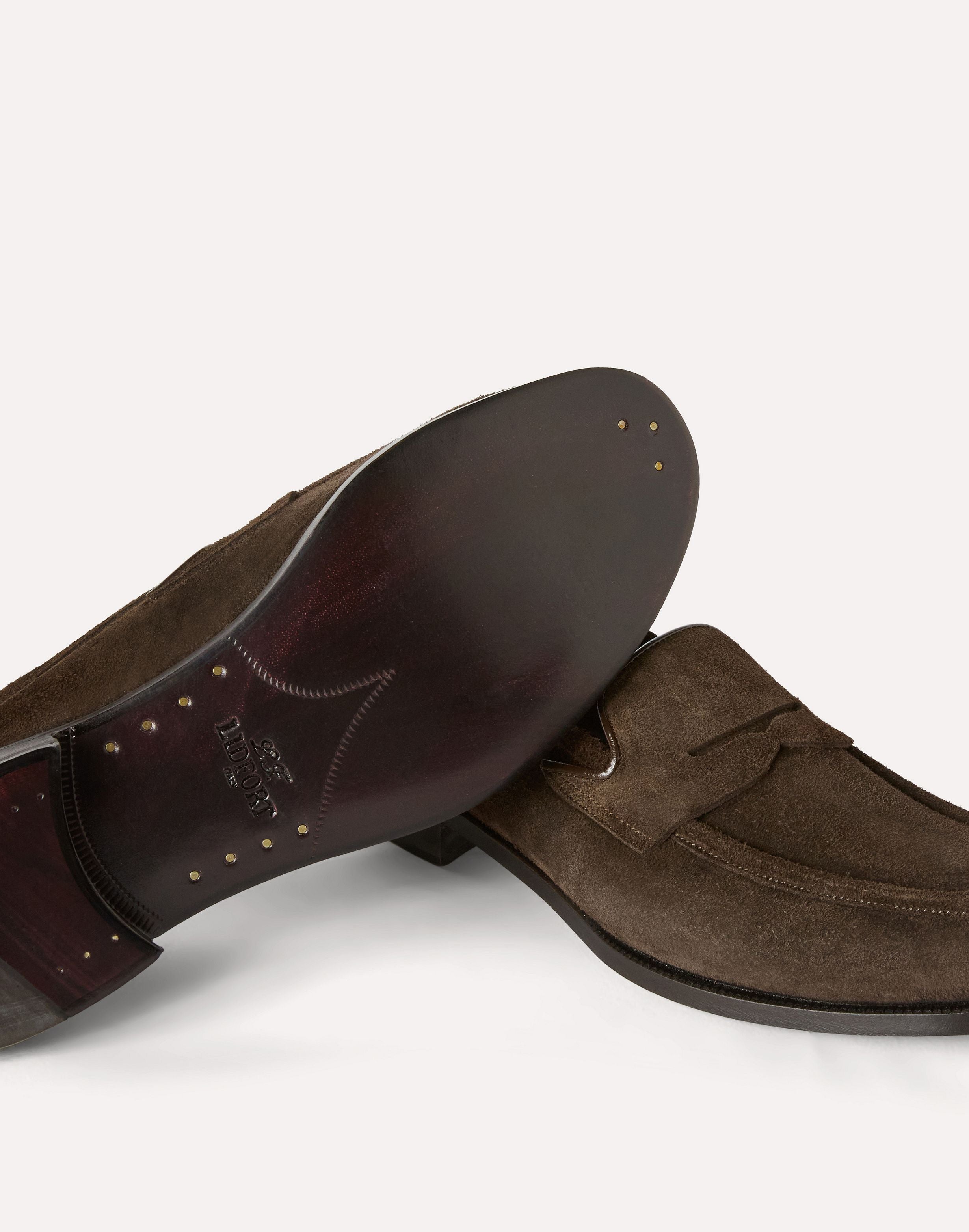 Mocassino marrone in pelle scamosciata BROWN Lardini 3