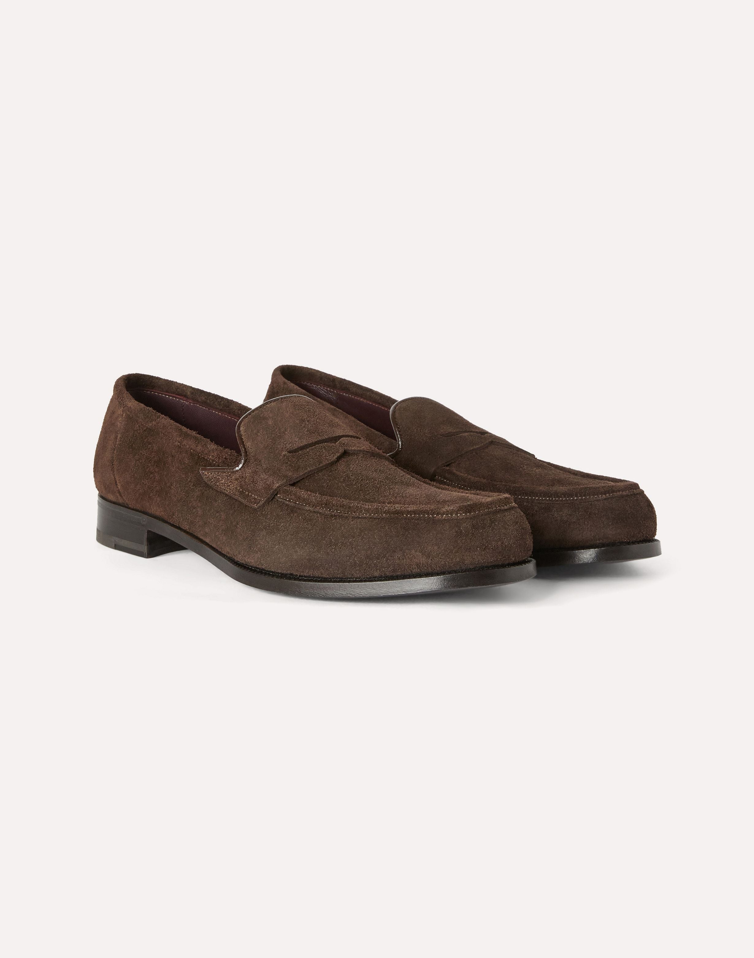 Mocassino marrone in pelle scamosciata BROWN Lardini 4