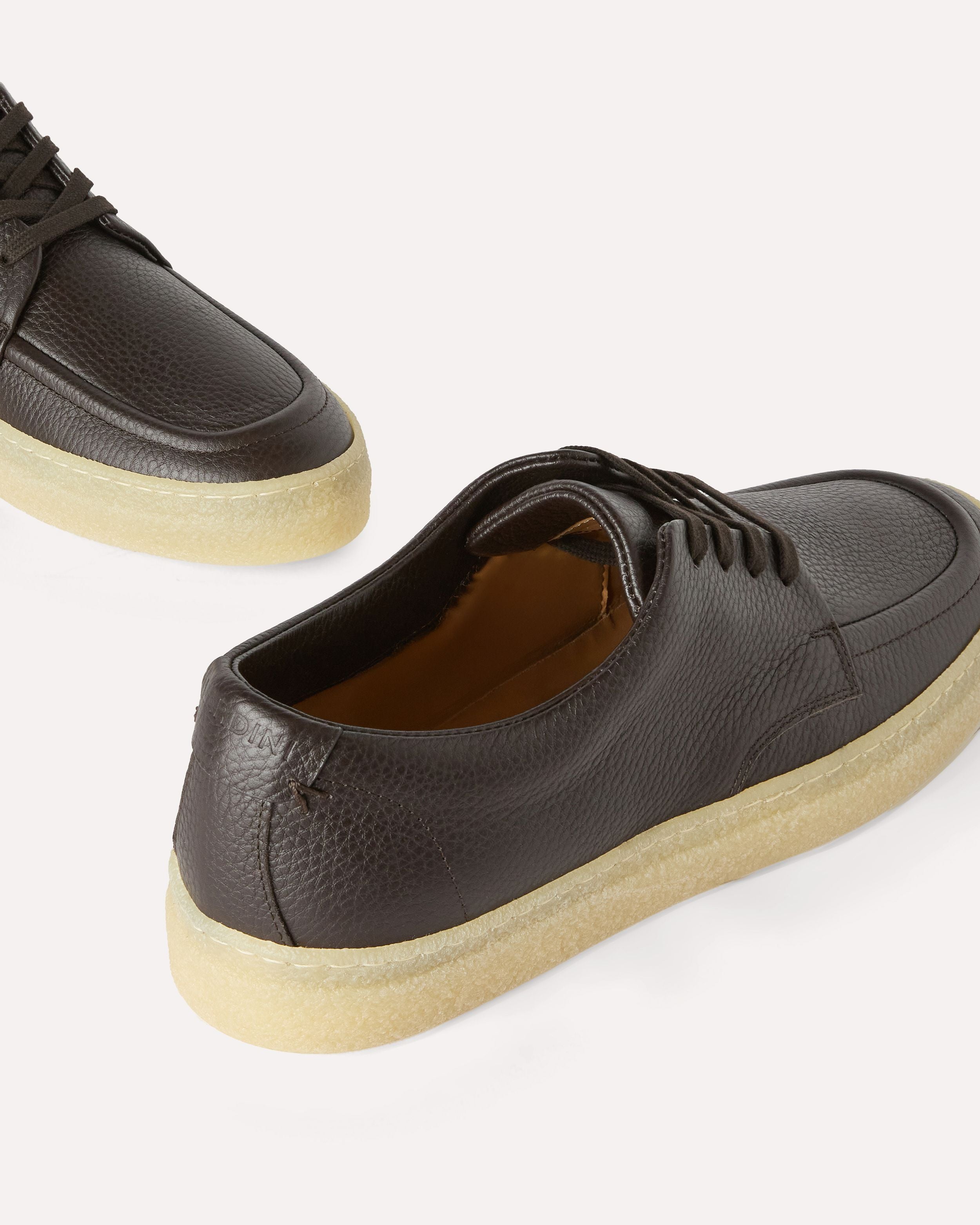 Sneakers marrone in pelle martellata di vitello BROWN Lardini 4