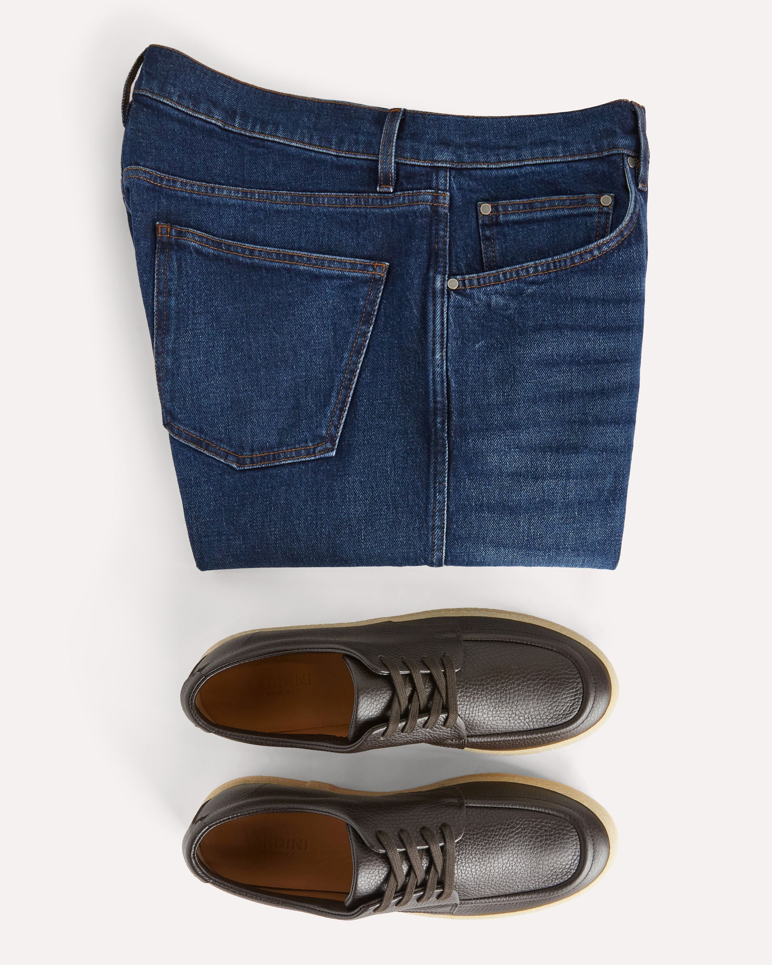 Sneakers marrone in pelle martellata di vitello BROWN Lardini 5