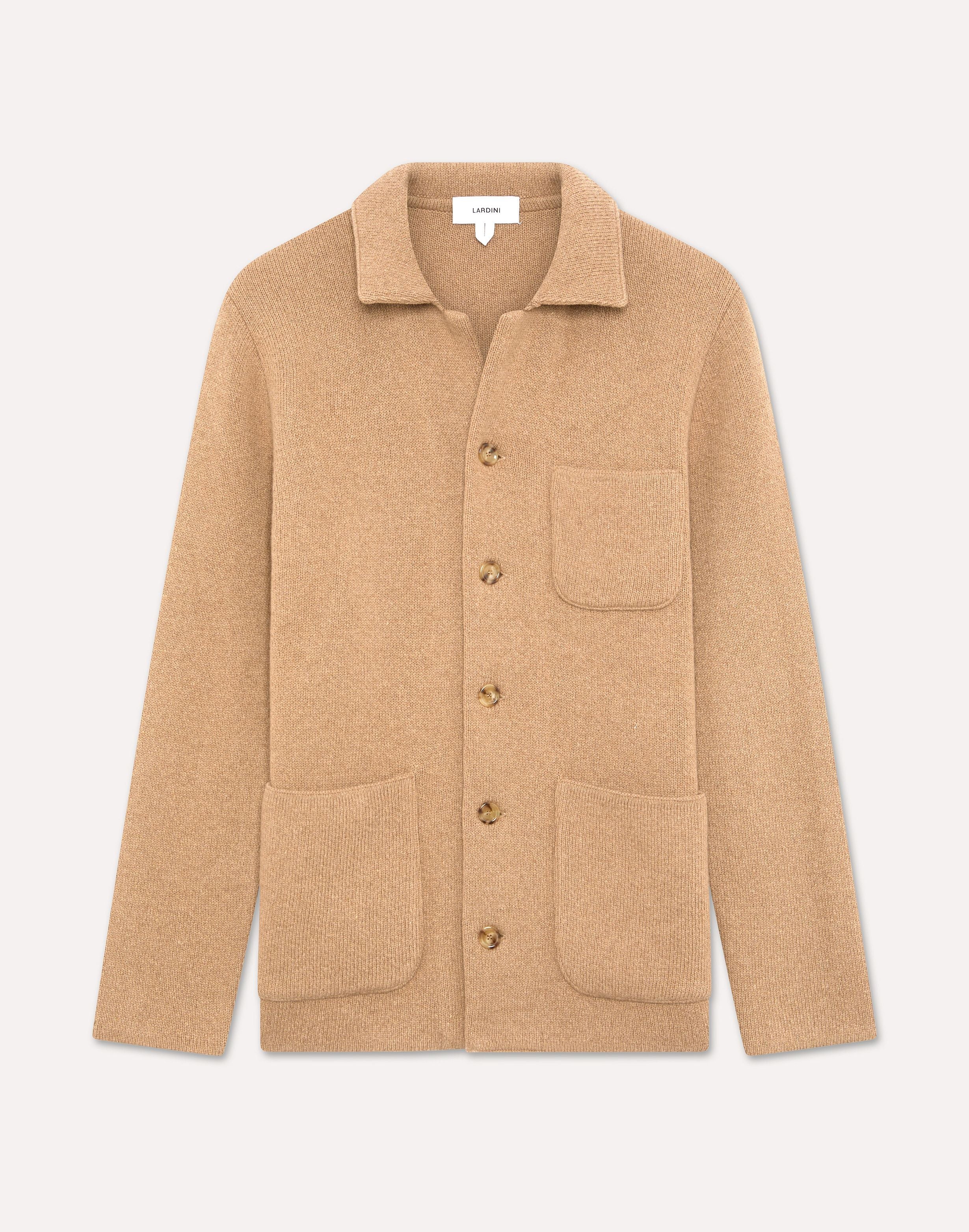 Beige knitted jacket in cashmere BEIGE Lardini 1