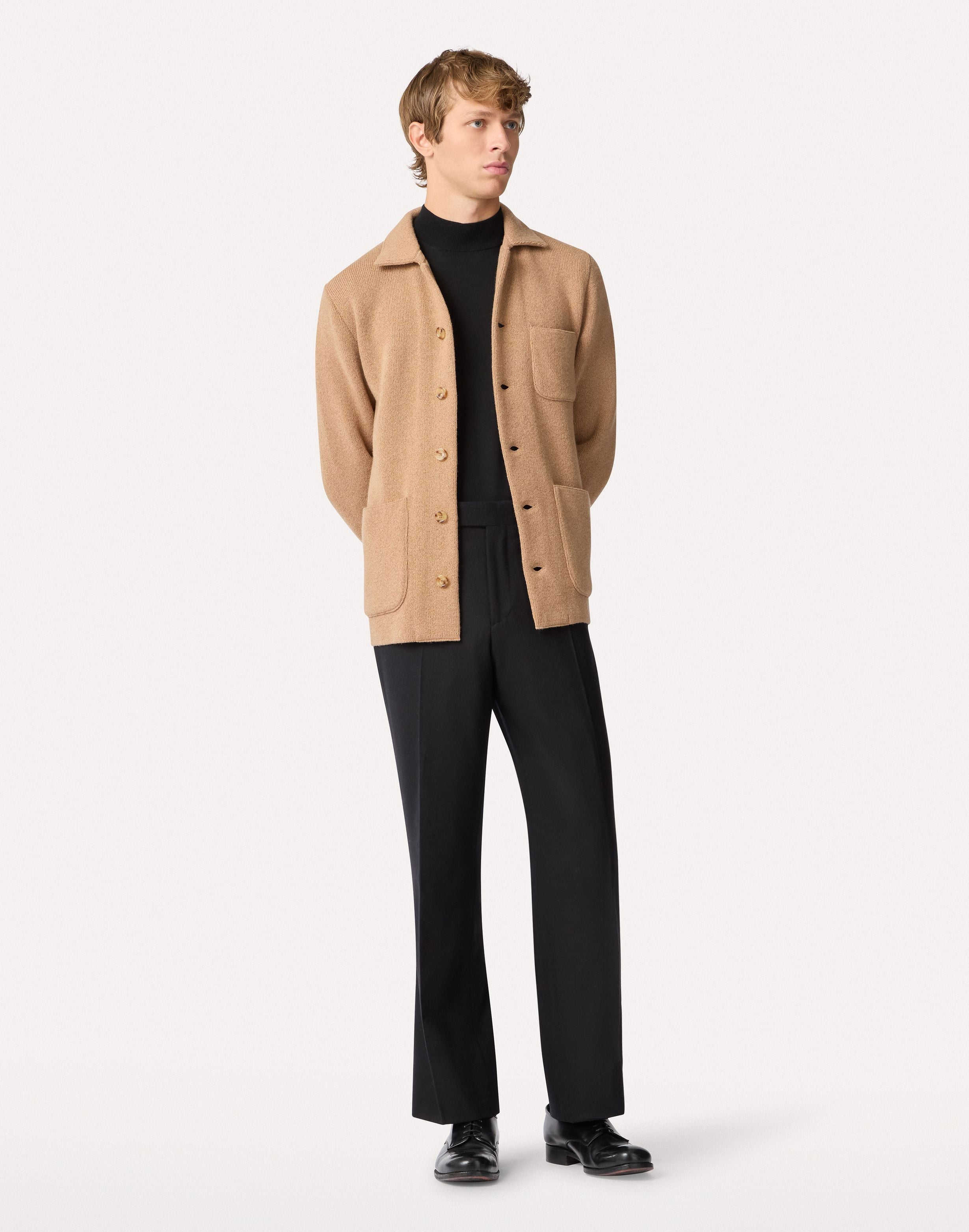 Beige knitted jacket in cashmere BEIGE Lardini 2