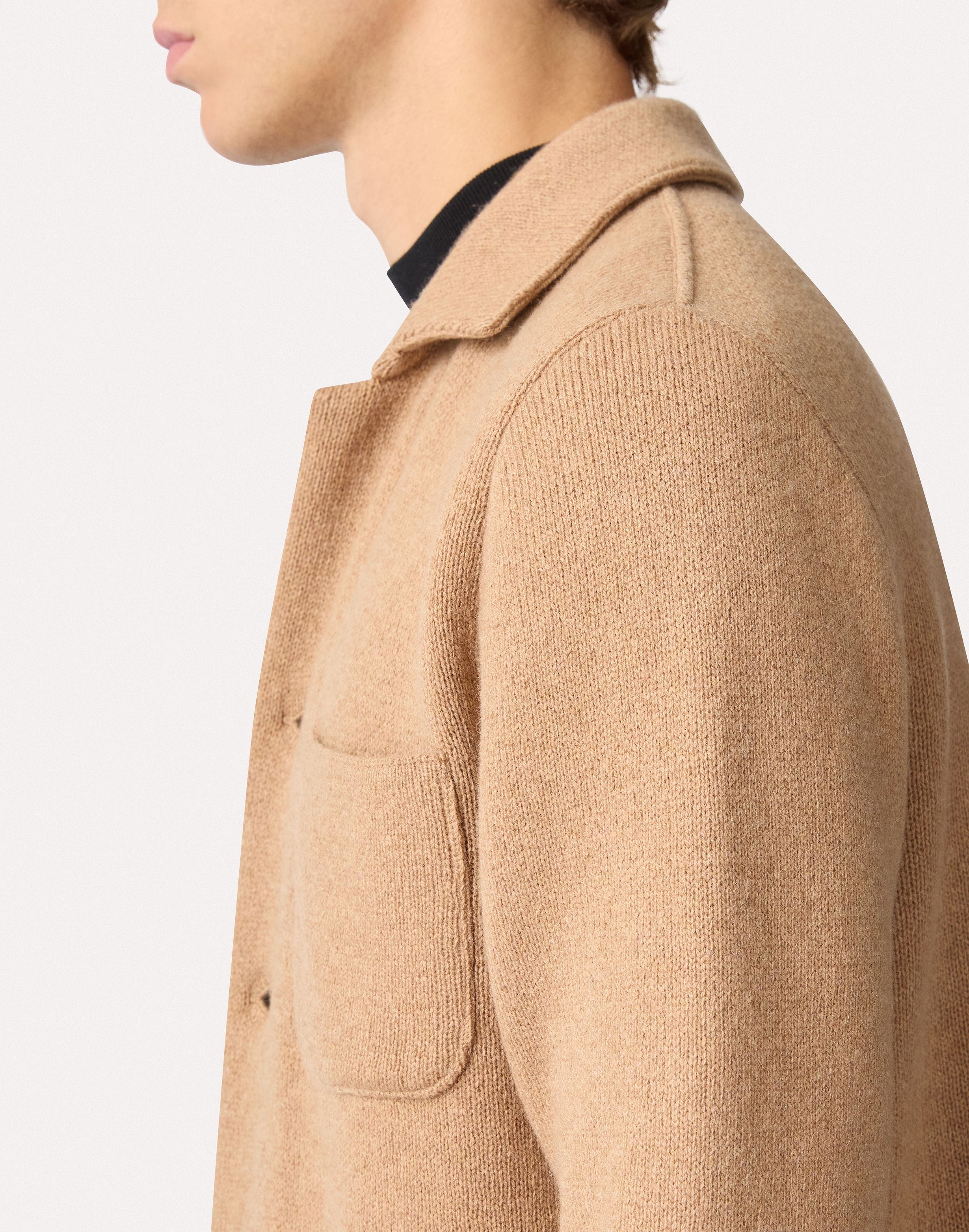 Beige knitted jacket in cashmere BEIGE Lardini 3
