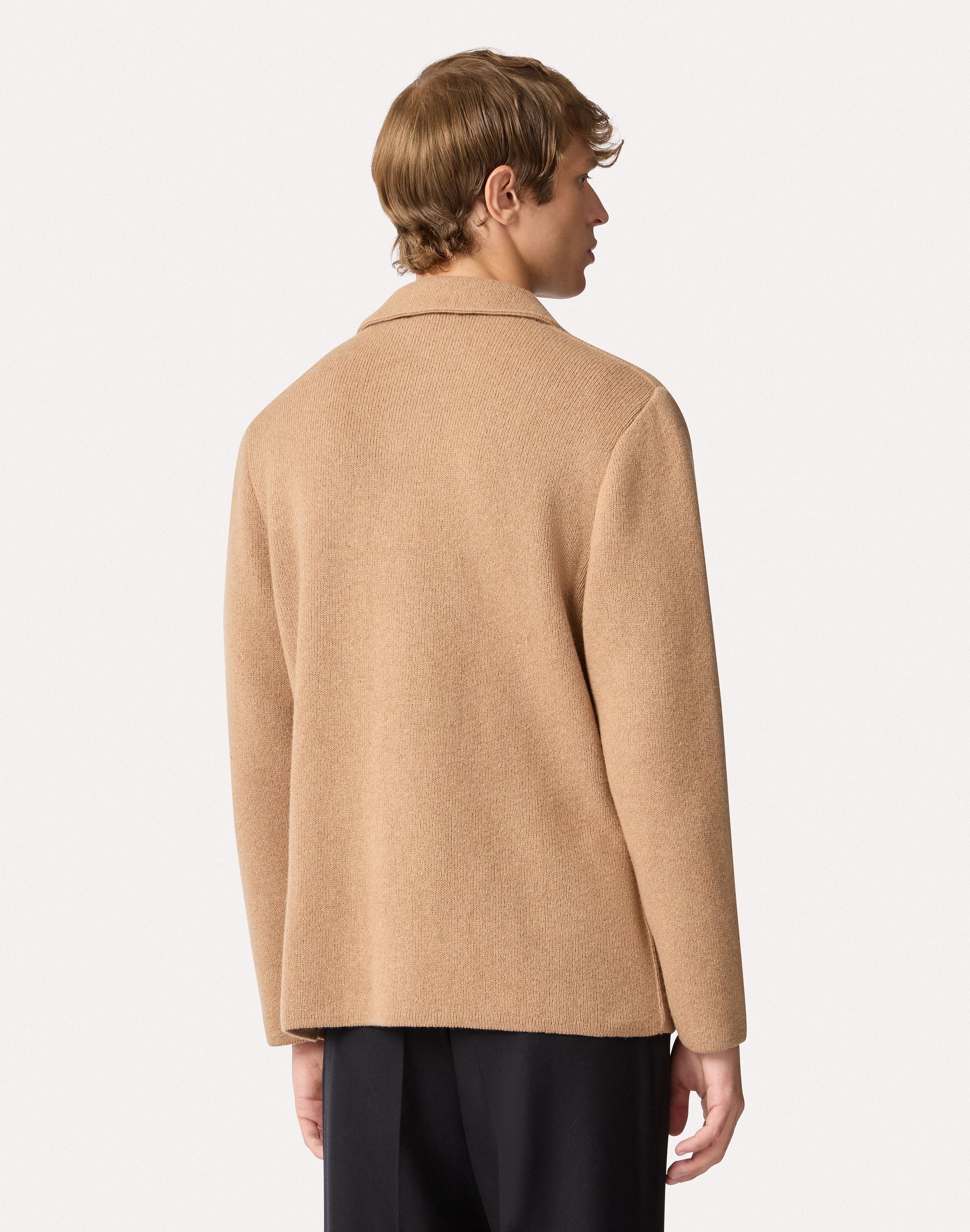 Beige knitted jacket in cashmere BEIGE Lardini 5
