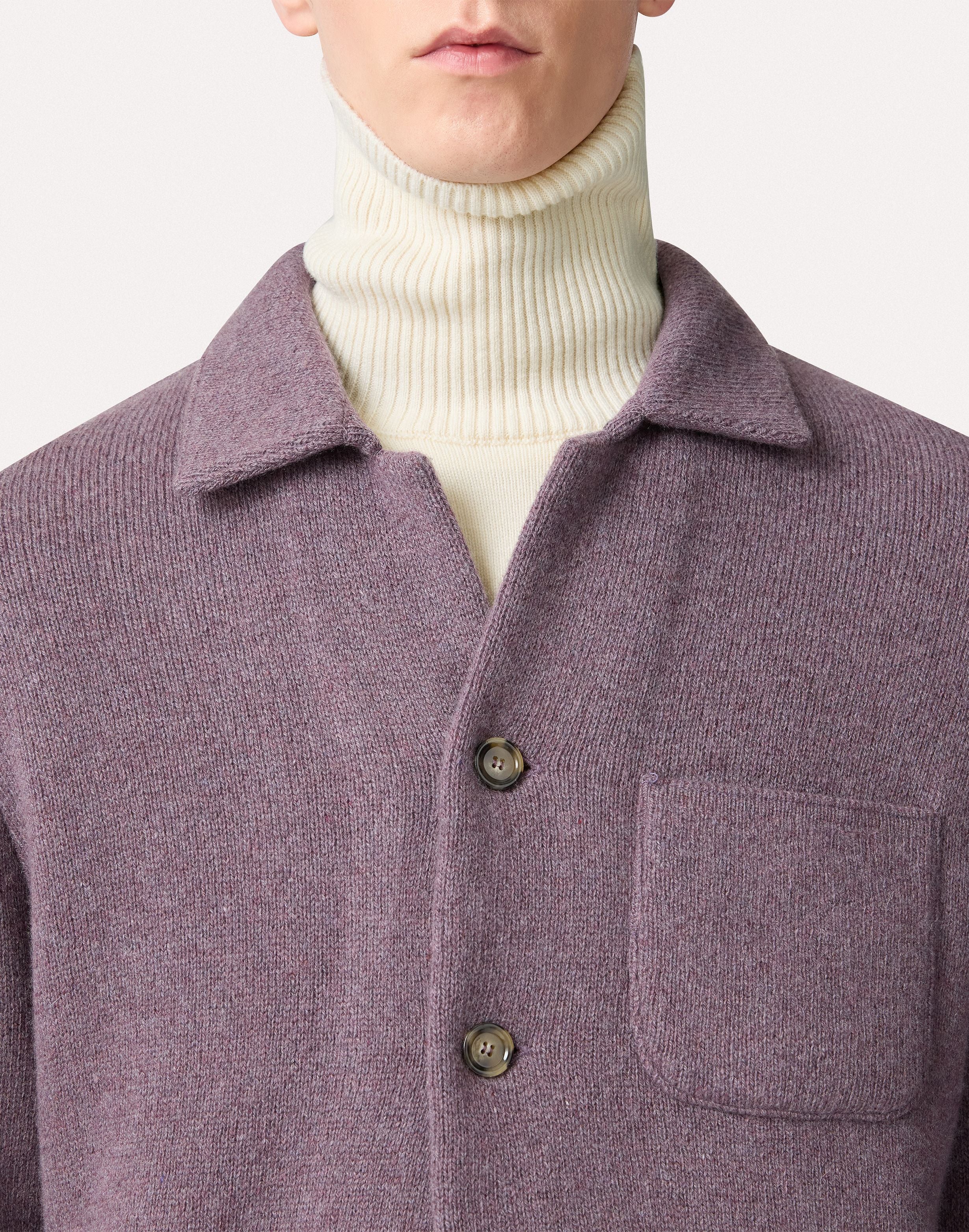 Purple knitted jacket in cashmere PURPLE Lardini 3