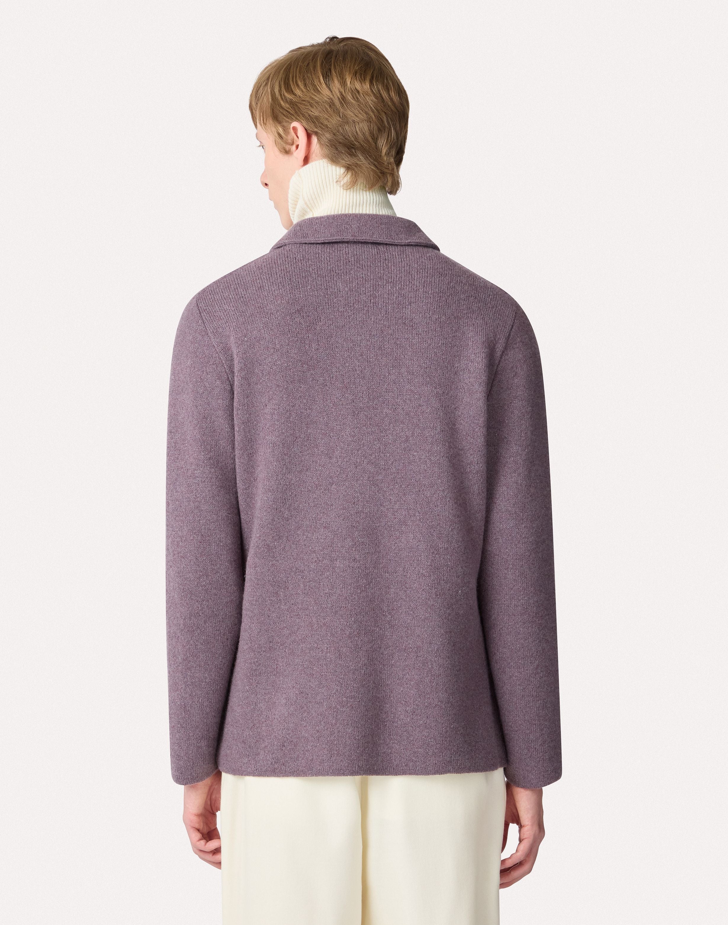 Purple knitted jacket in cashmere PURPLE Lardini 5