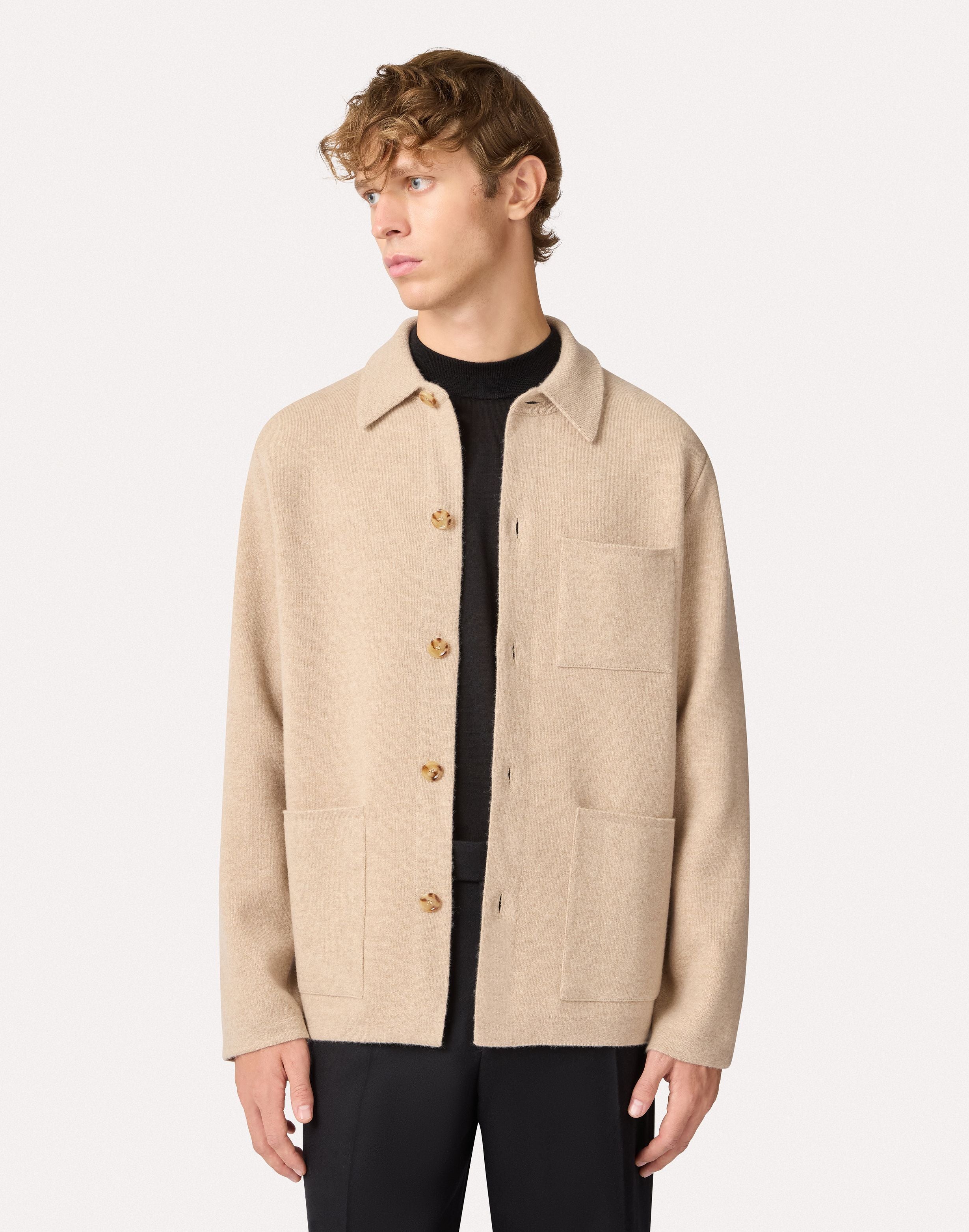 Giacca beige e bianco in maglia BEIGE/WHITE Lardini 4