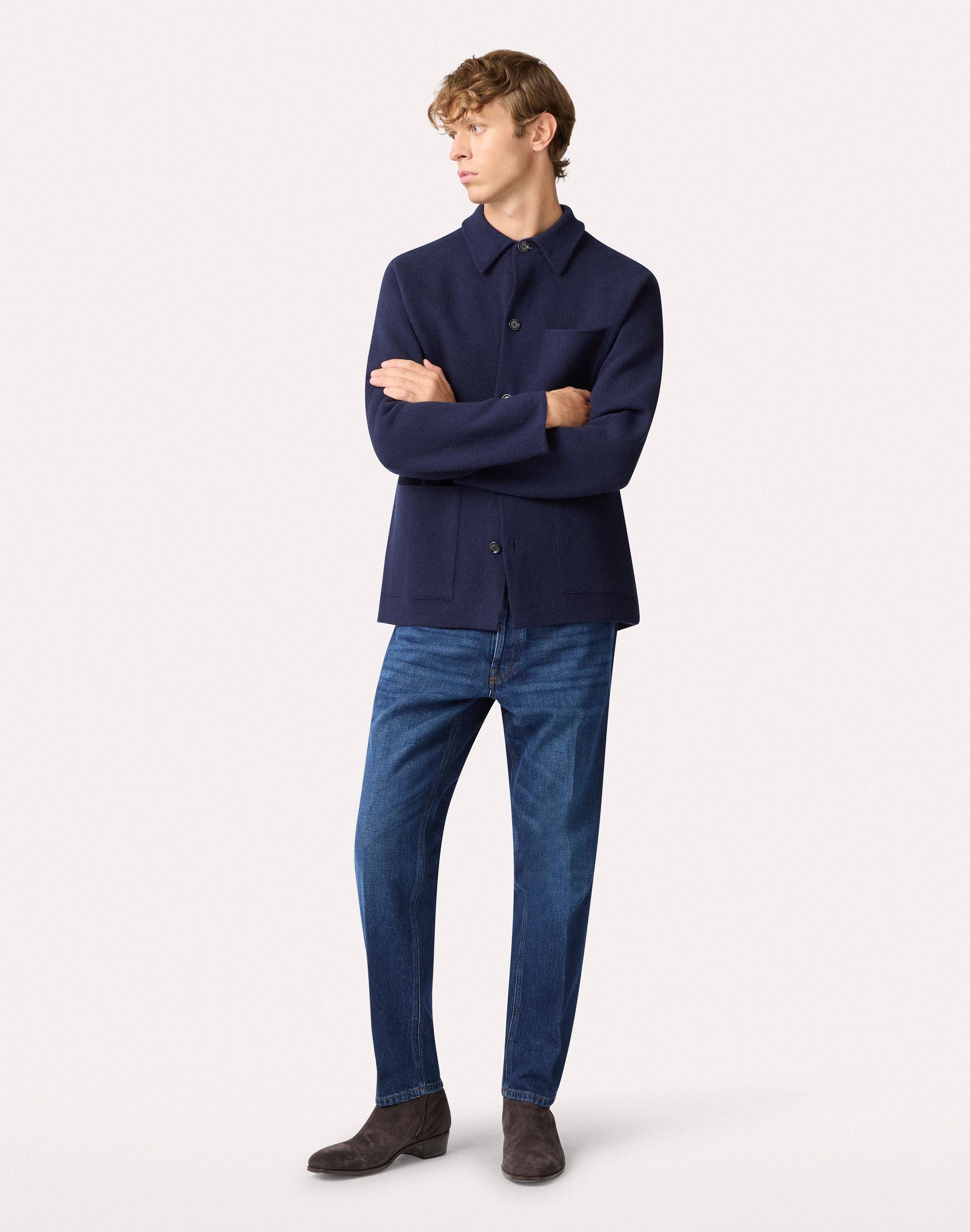 Giacca in maglia blu e grigio BLUE/GREY Lardini 2