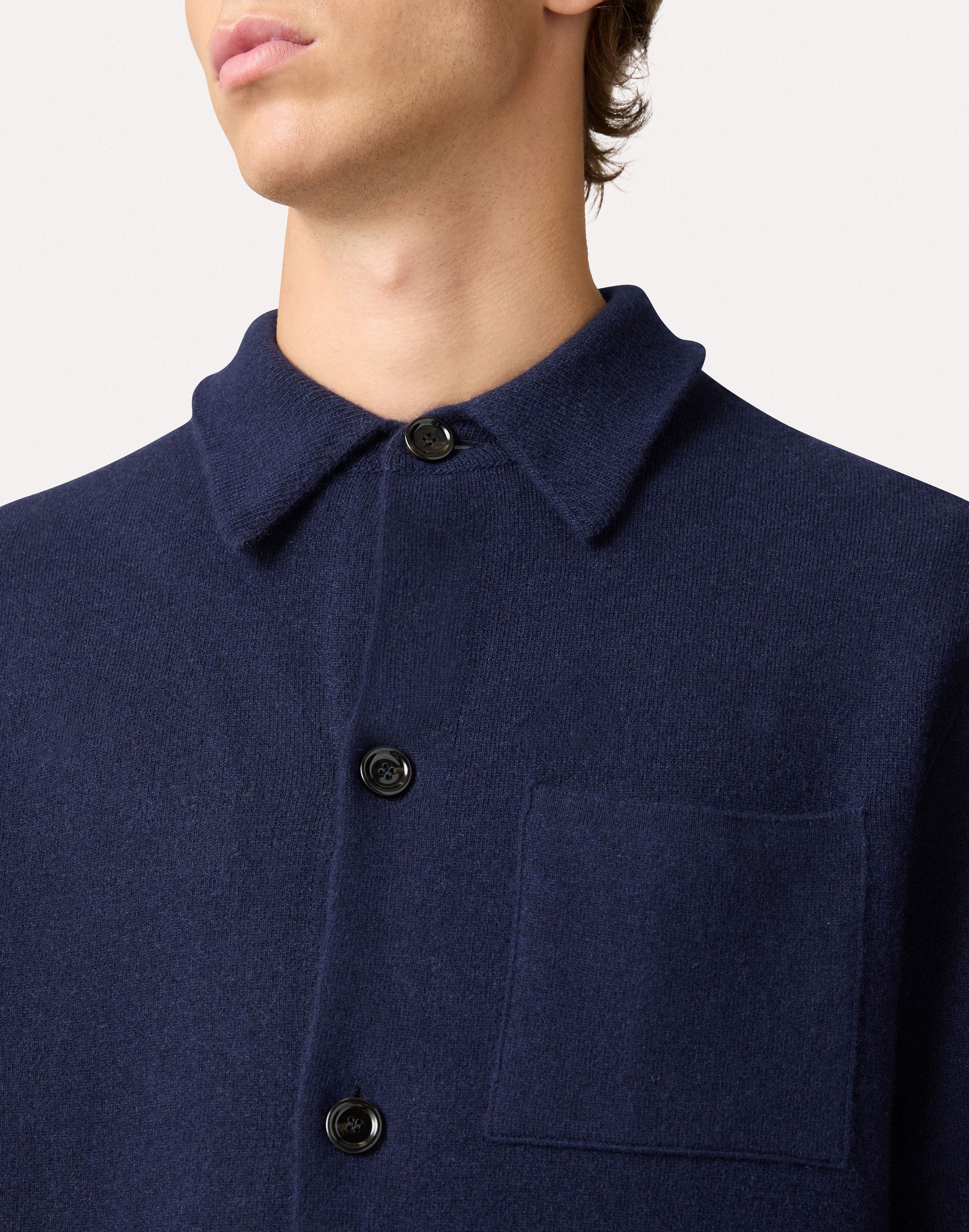 Giacca in maglia blu e grigio BLUE/GREY Lardini 3
