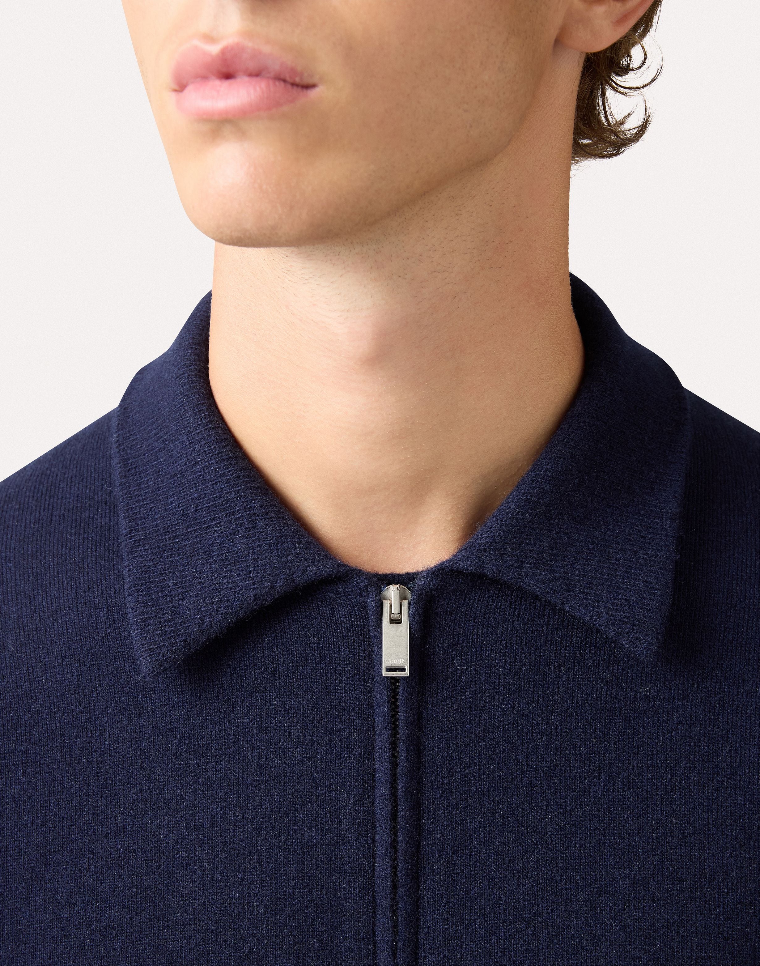 Double-knit bomber jacket in blue and grey BLUE/GREY Lardini 3