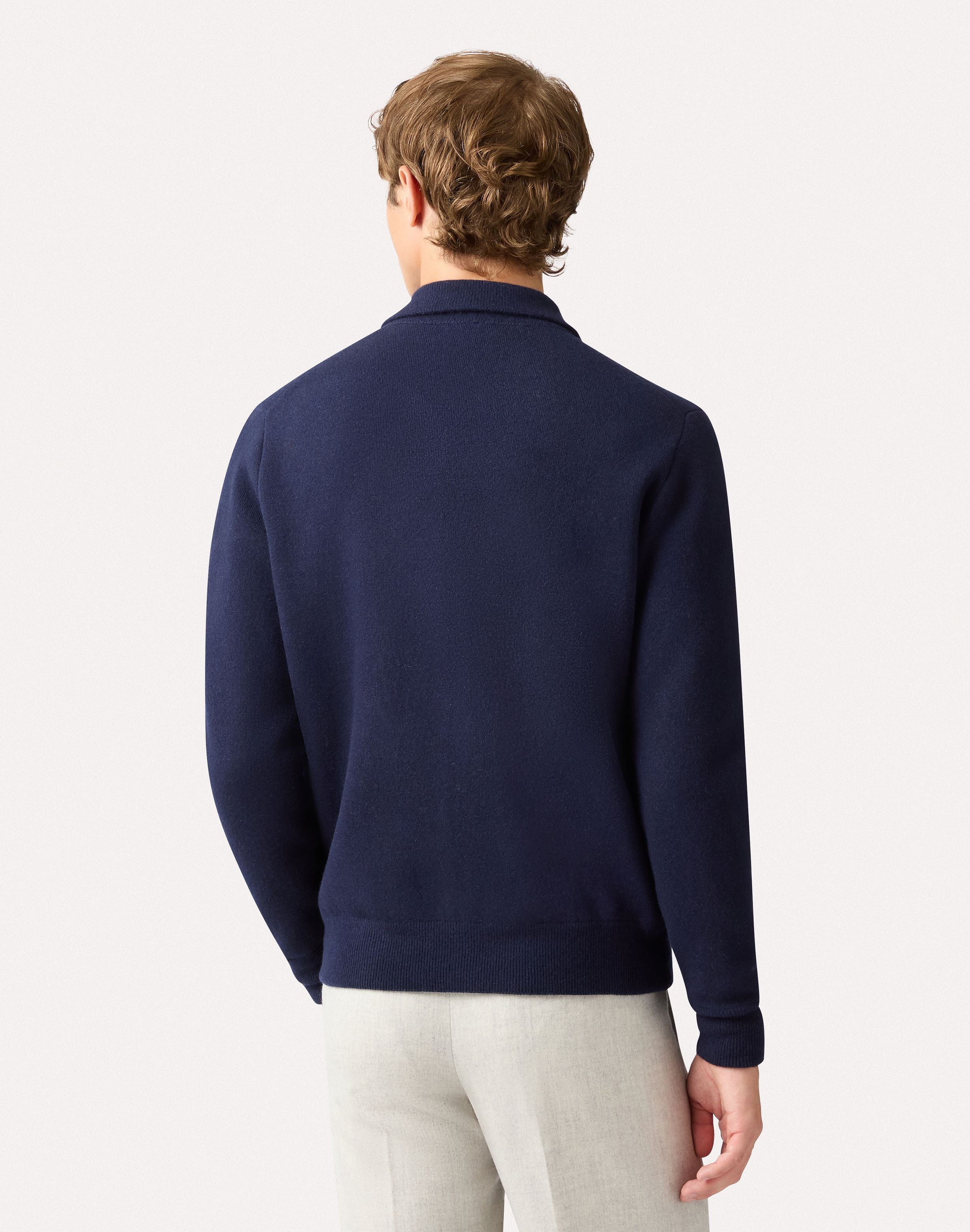 Double-knit bomber jacket in blue and grey BLUE/GREY Lardini 5