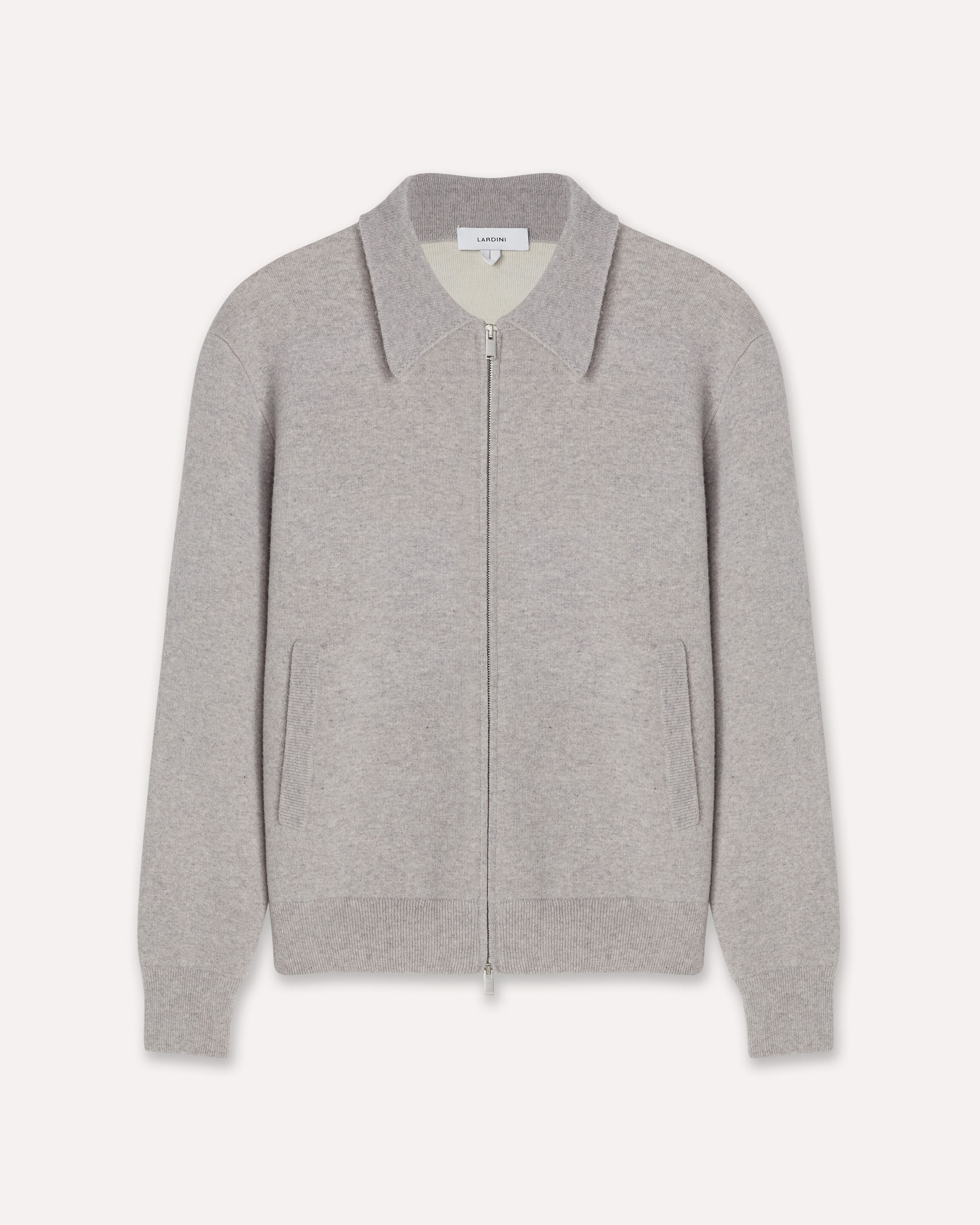 Bomber in maglia grigio e bianco GREY/WHITE Lardini
