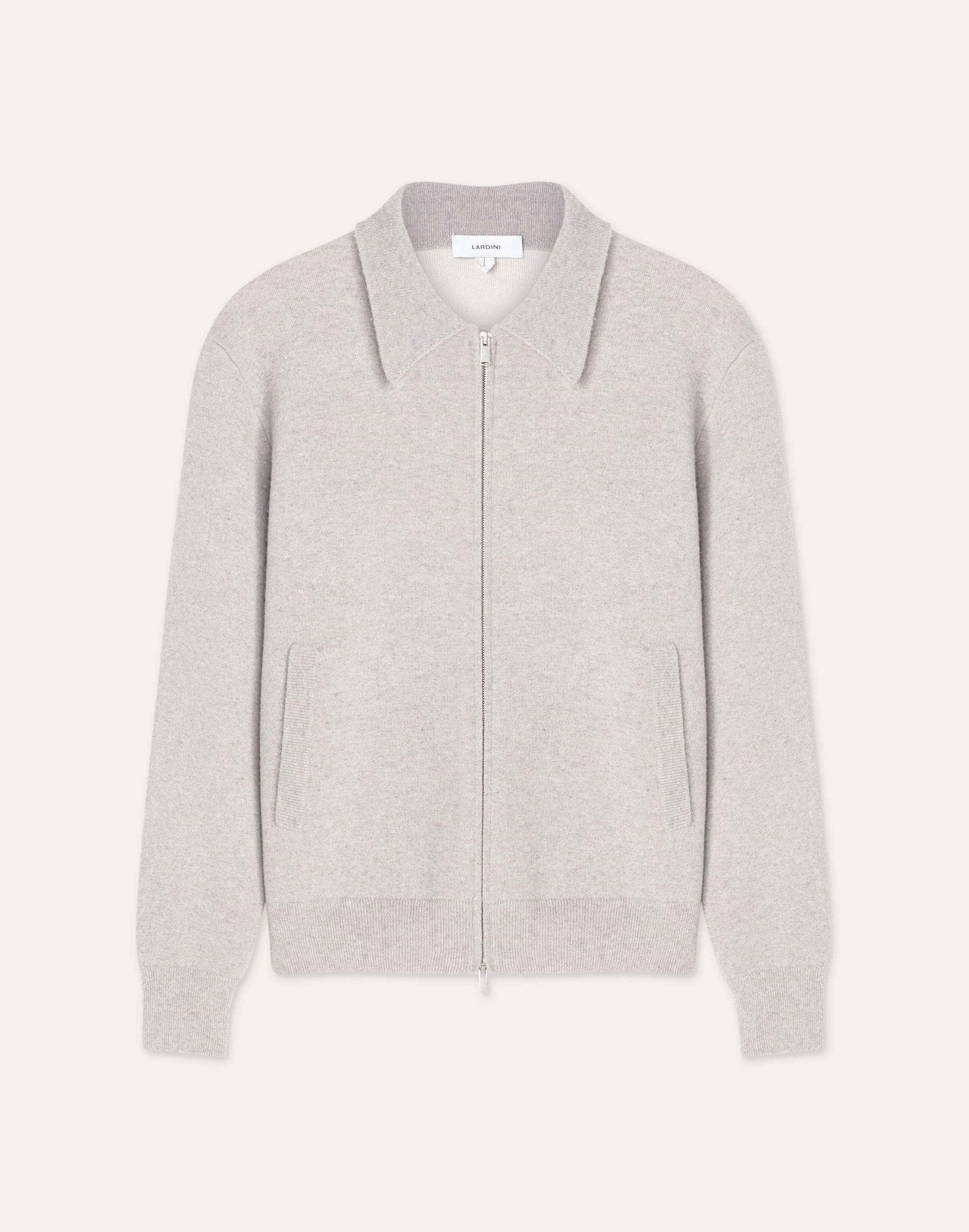 Grey and white double-knit bomber jacket GREY/WHITE Lardini 1