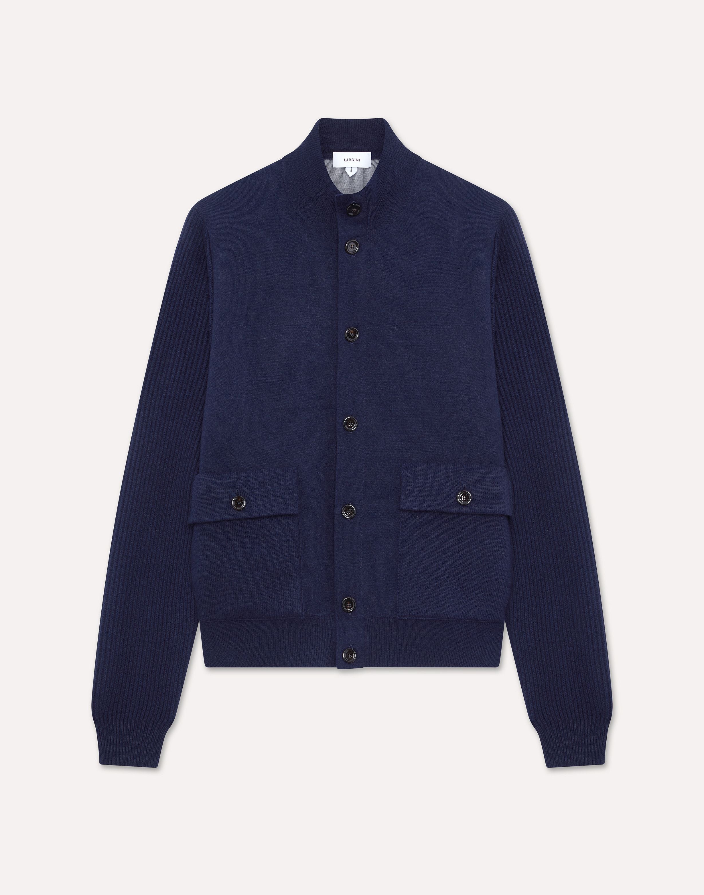 Giubbino in maglia blu e grigio BLUE/GREY Lardini 1