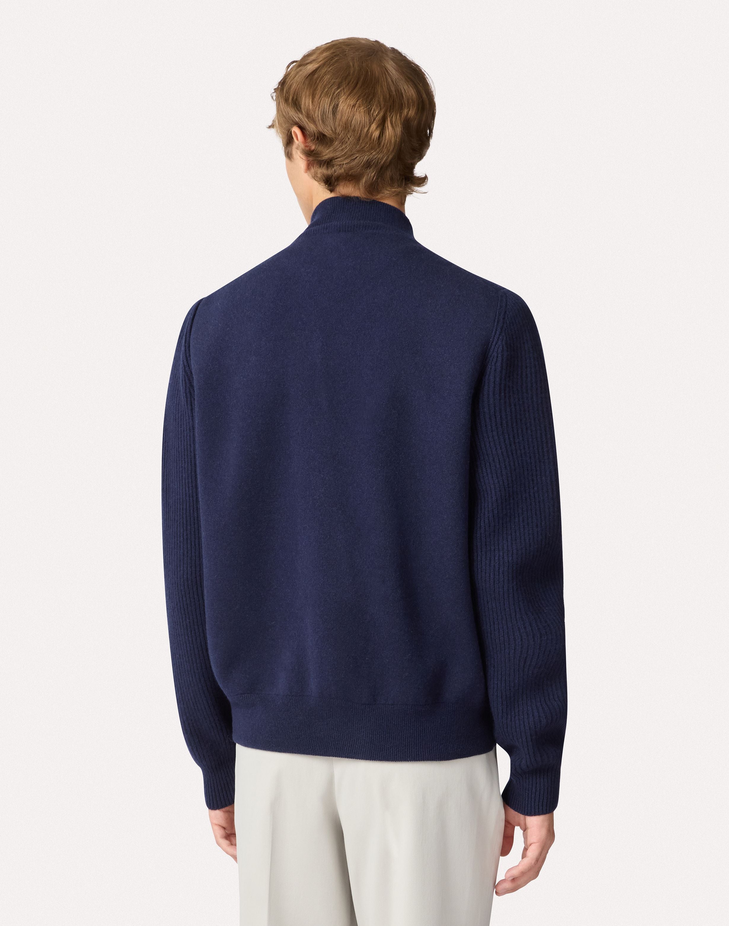 Giubbino in maglia blu e grigio BLUE/GREY Lardini 5