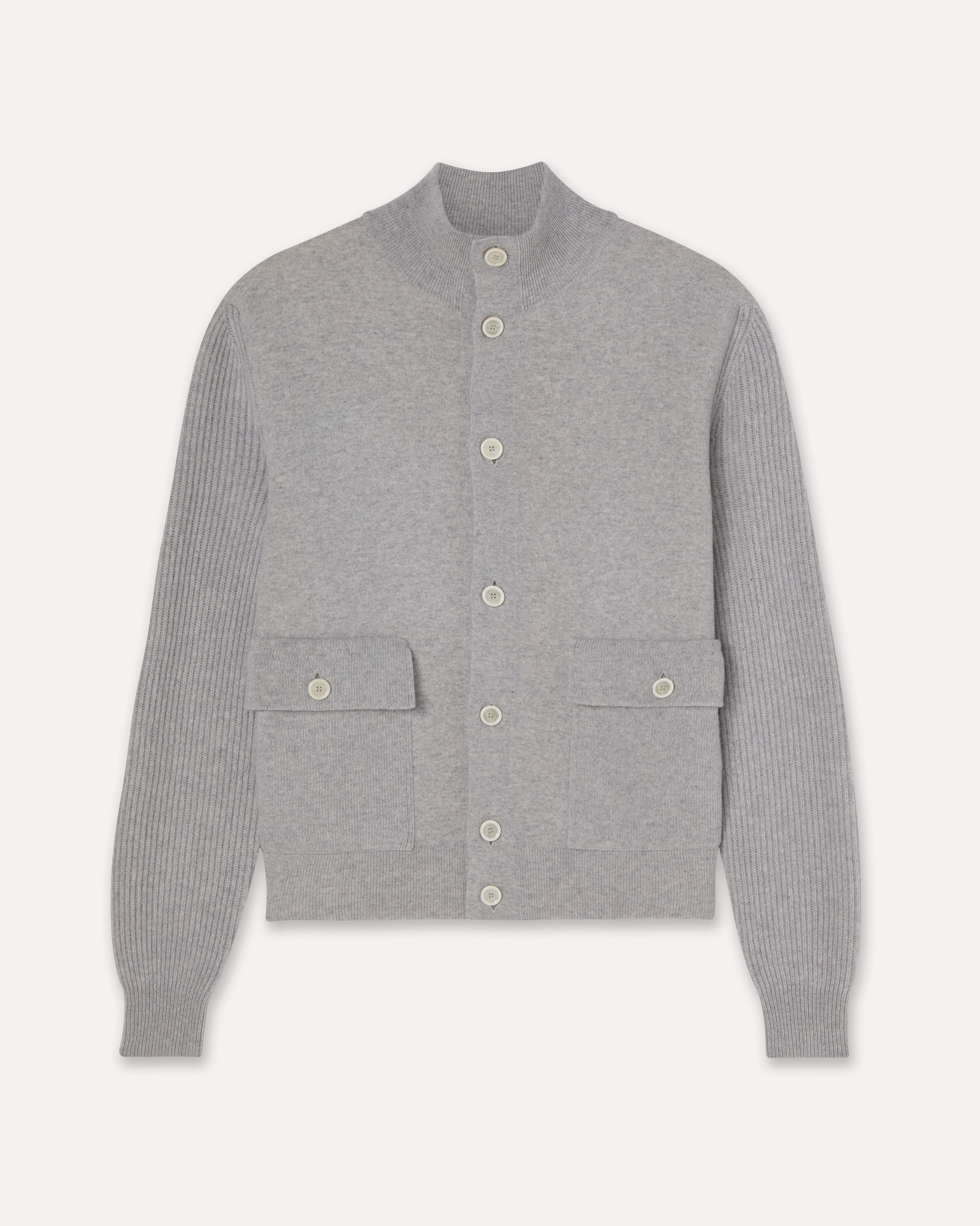 Giubbino grigio e bianco in maglia GREY/WHITE Lardini
