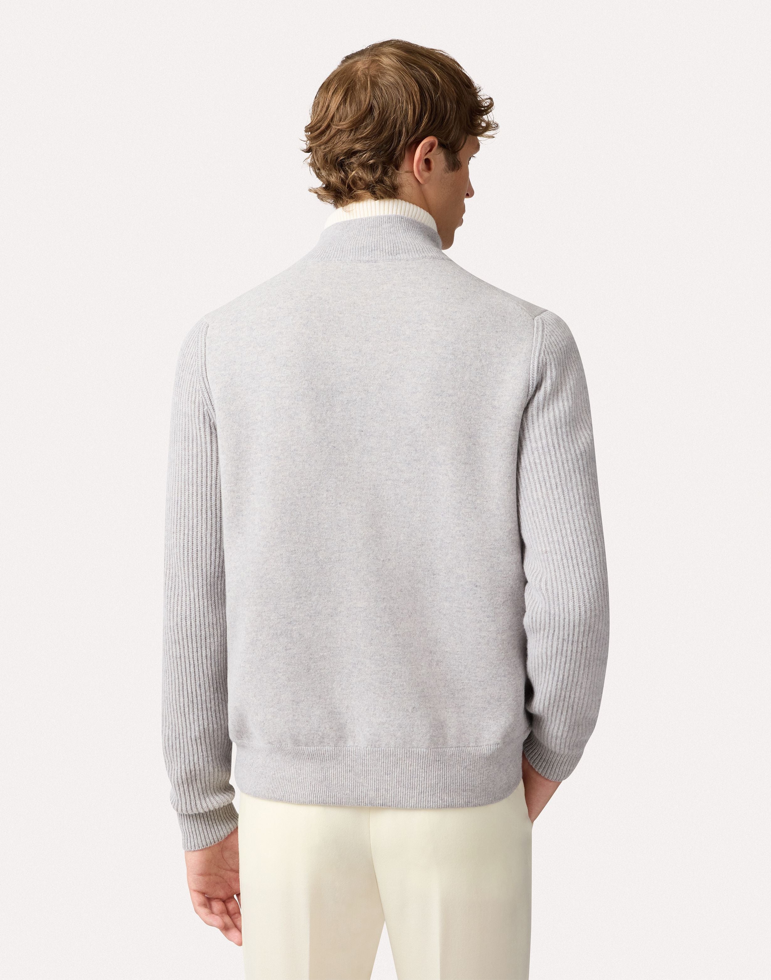 Double-knit jacket in grey and white GREY/WHITE Lardini 5