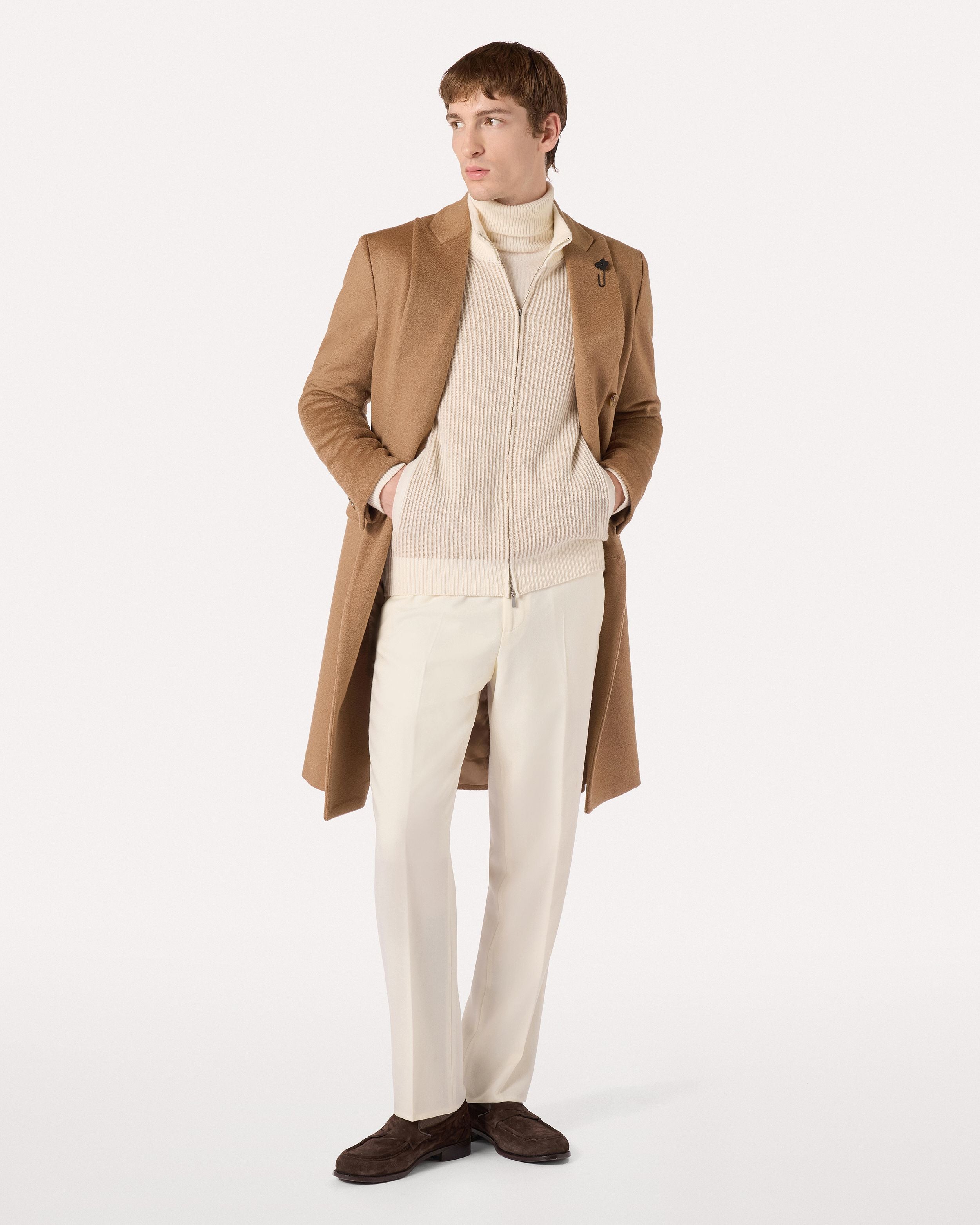 Dolcevita panna in lana e cashmere CREAM Lardini 2
