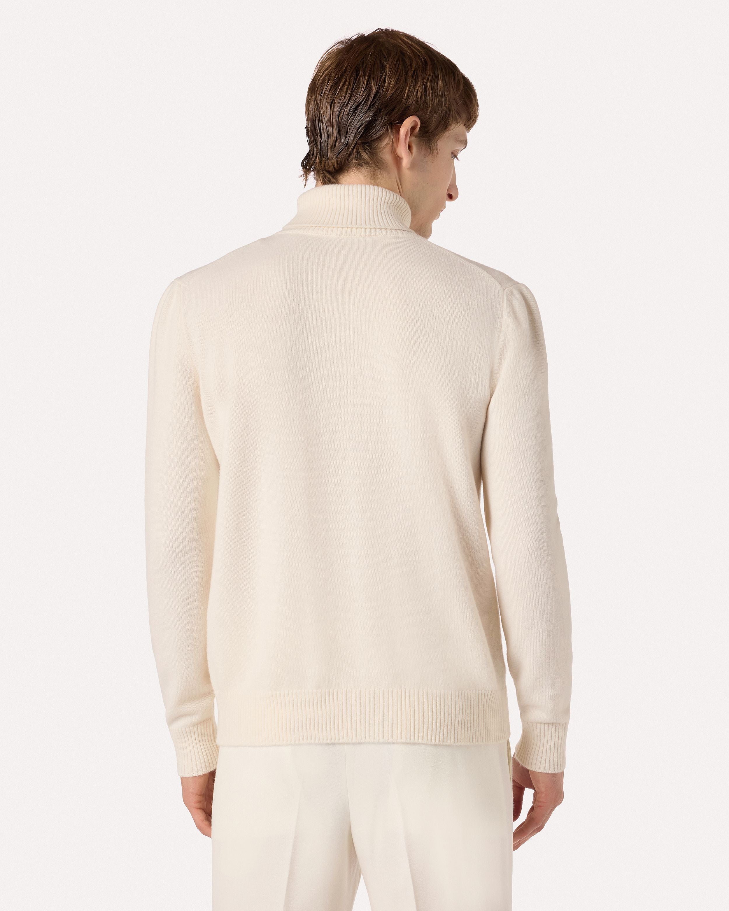 Dolcevita panna in lana e cashmere CREAM Lardini 5