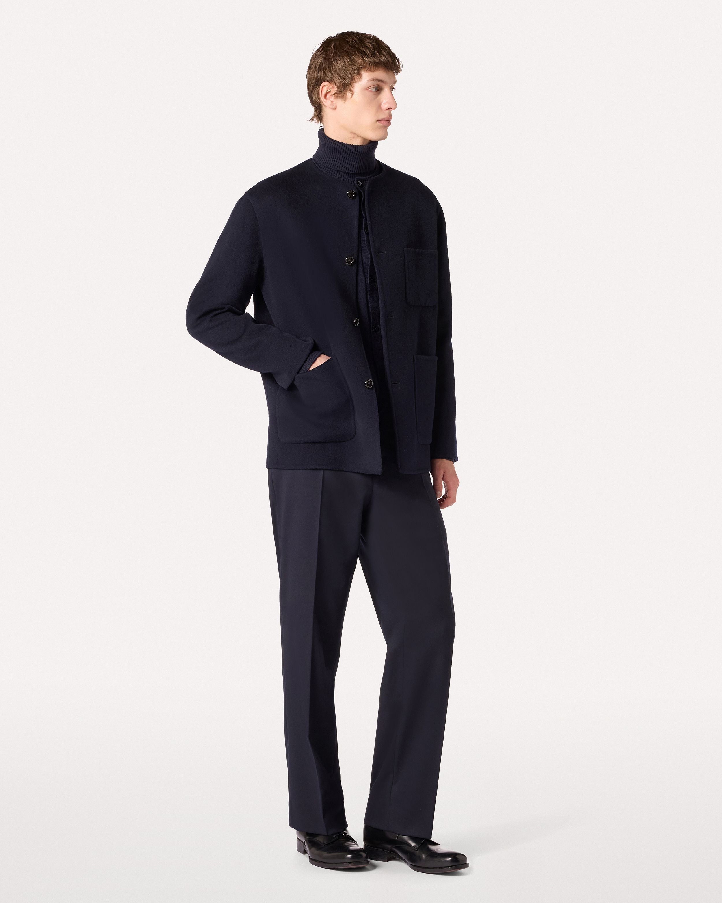 Dolcevita a manica lunga blu in lana merino extrafine BLUE Lardini 2