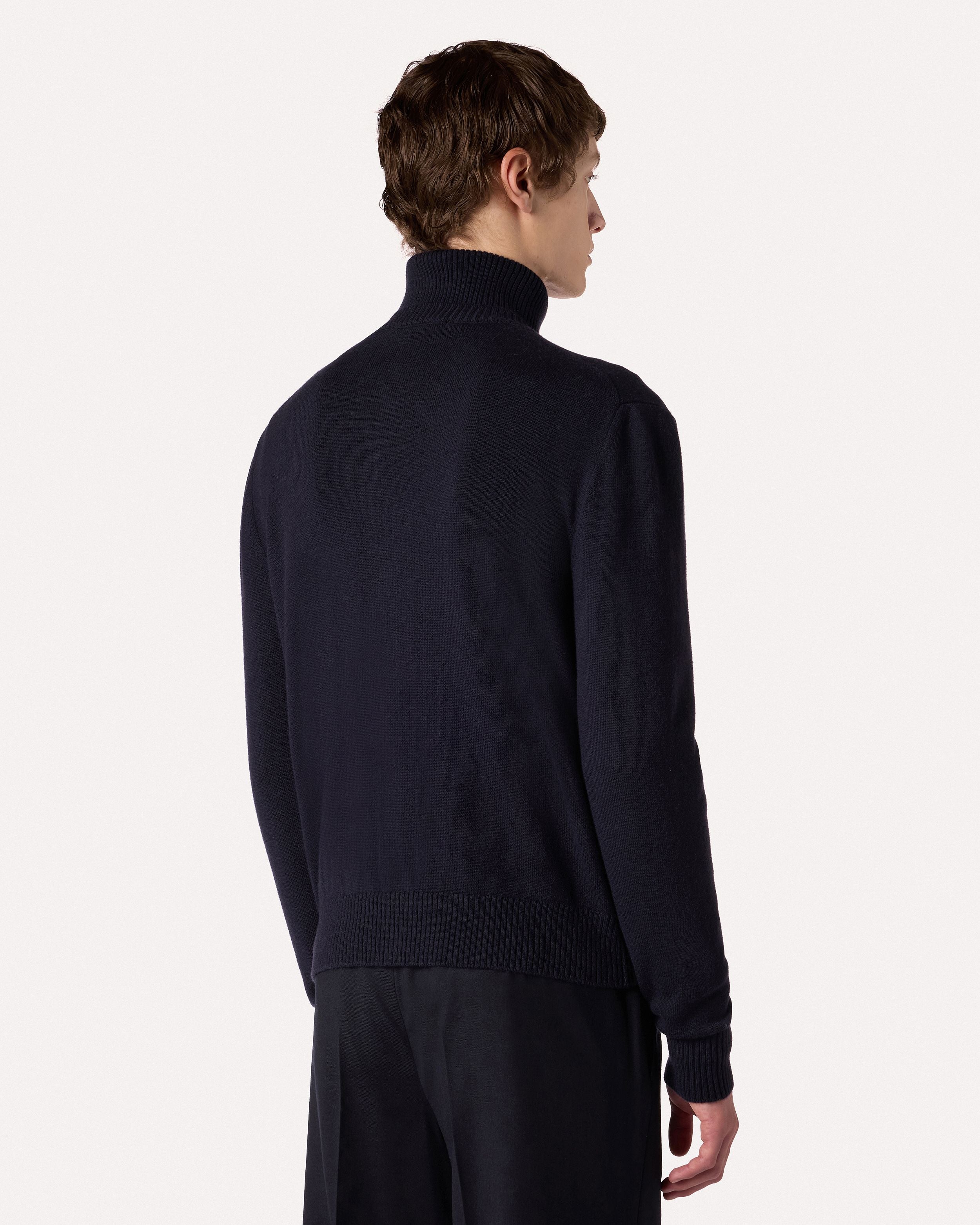 Blue cardigan in extrafine merino wool BLUE Lardini 5