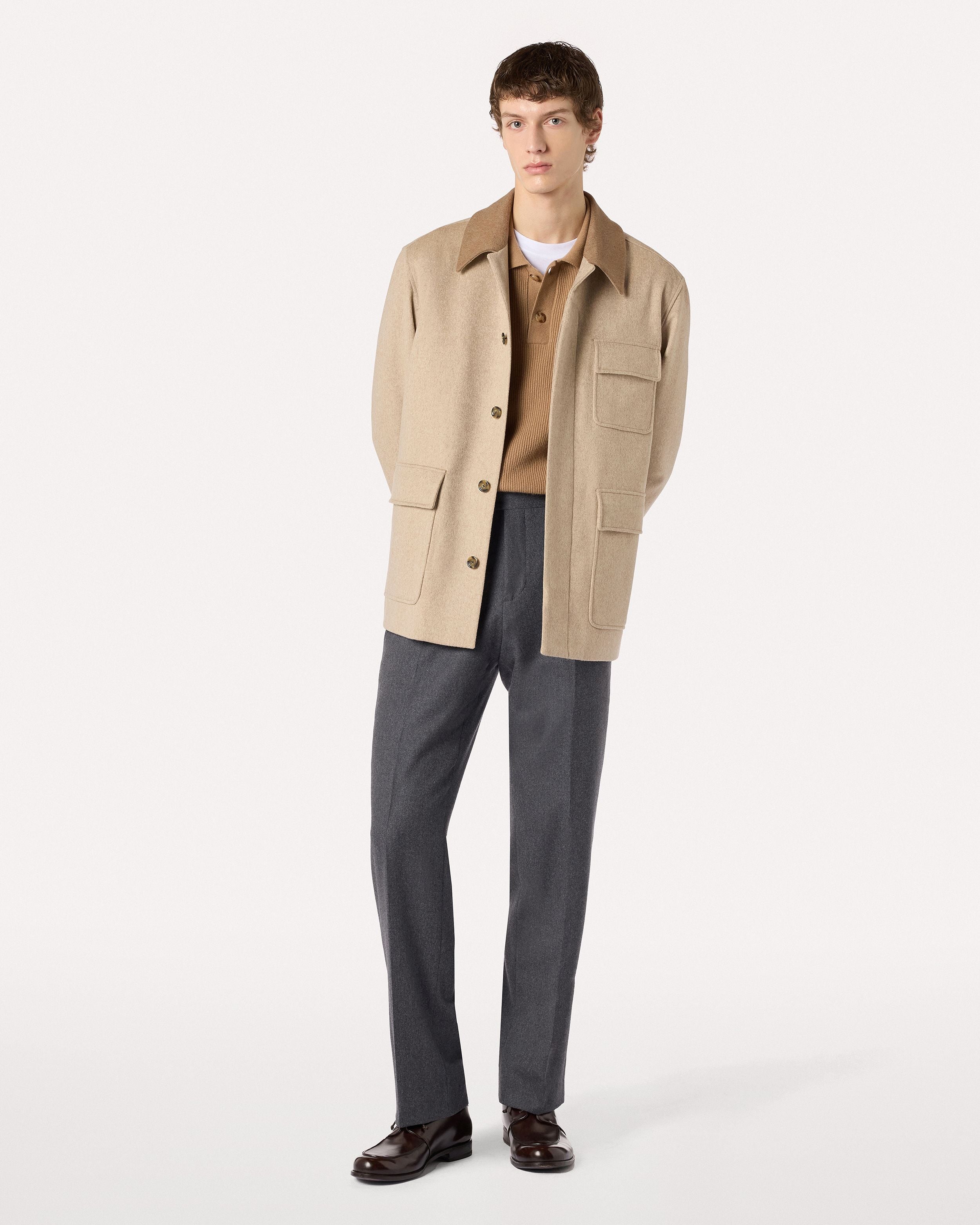 Polo cammello in lana e cashmere a manica lunga CAMEL Lardini 2