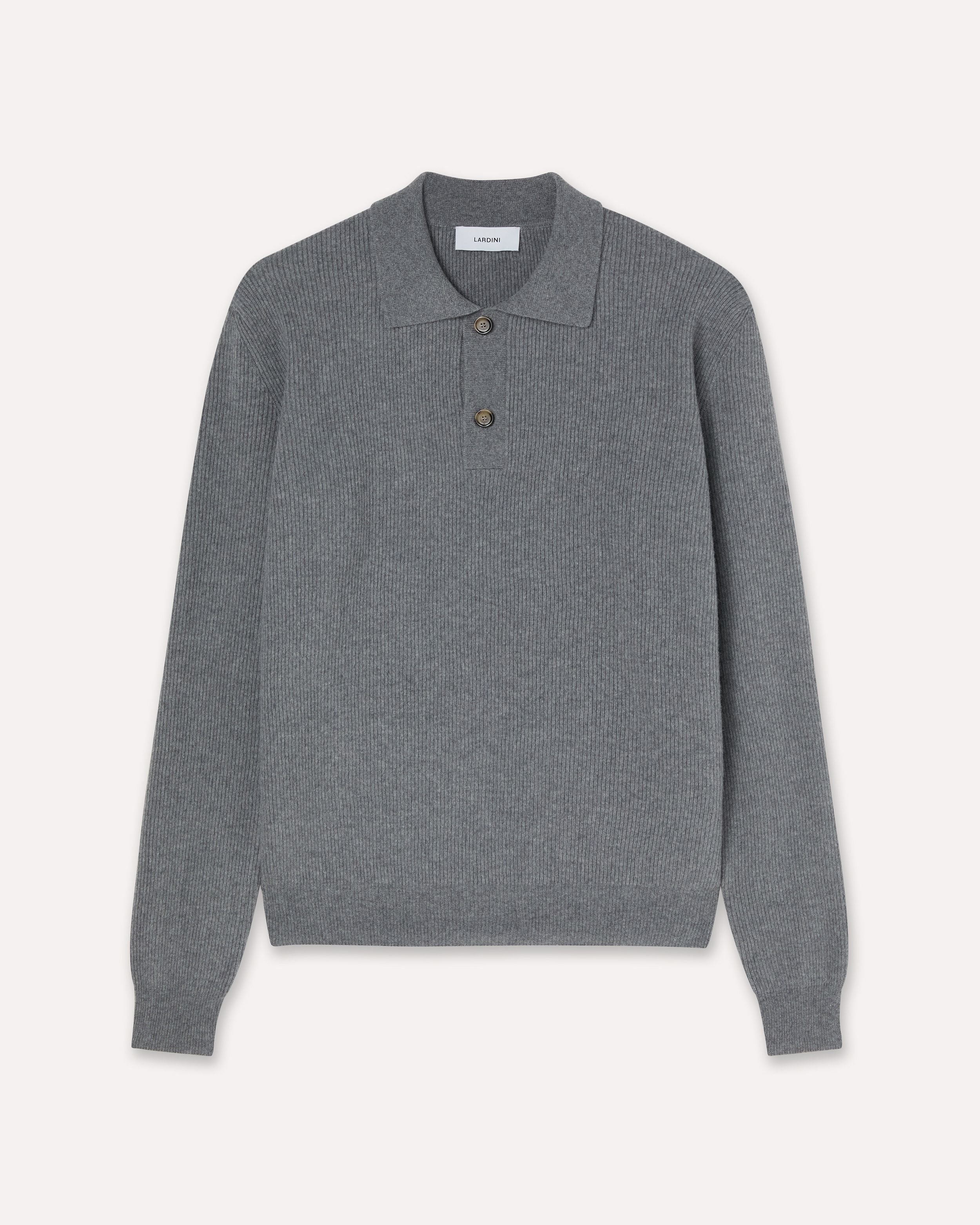 Polo grigia in lana e cashmere a manica lunga GREY Lardini
