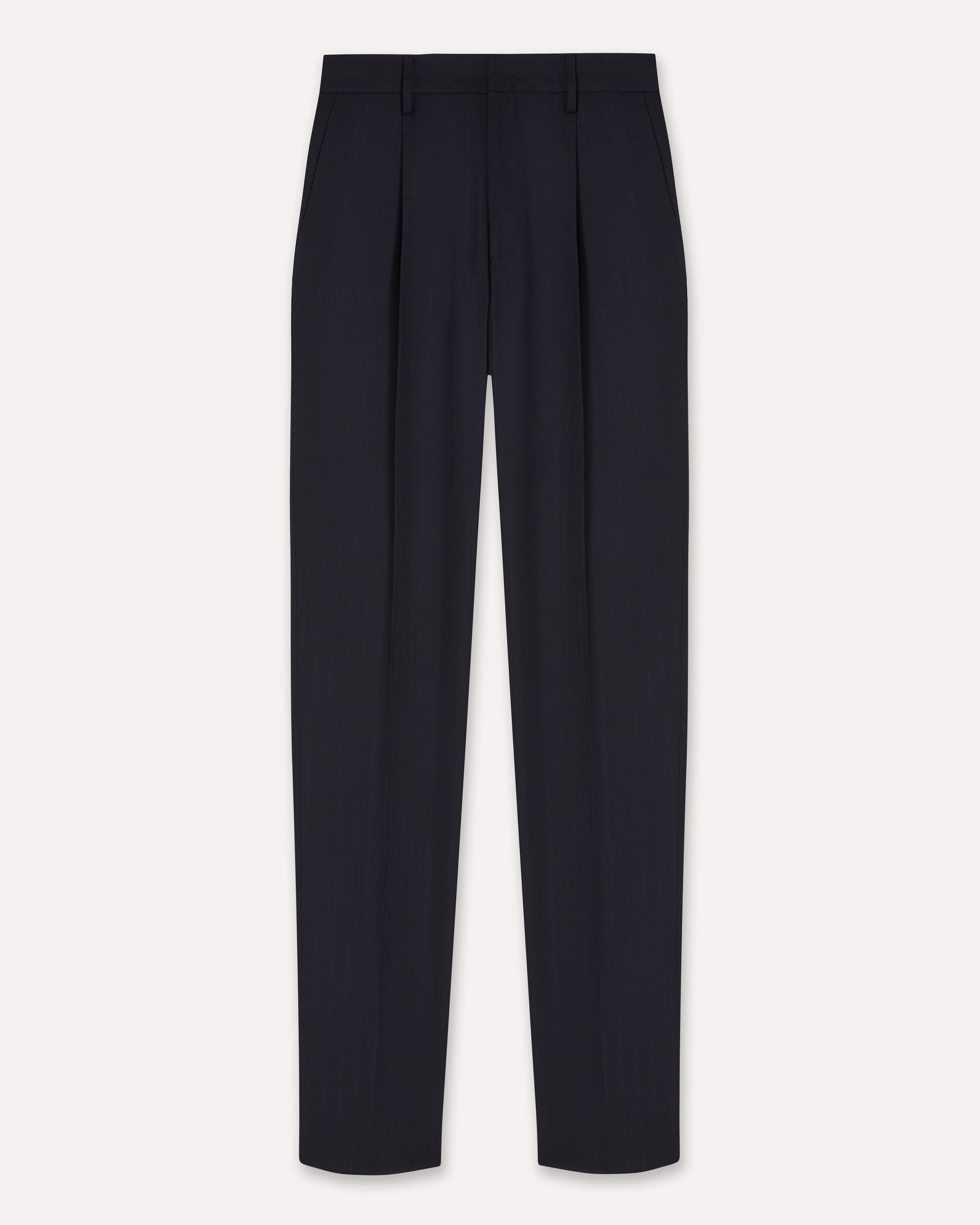 Pantalone blu in lana stretch con motivo micro spigato BLUE Lardini 1