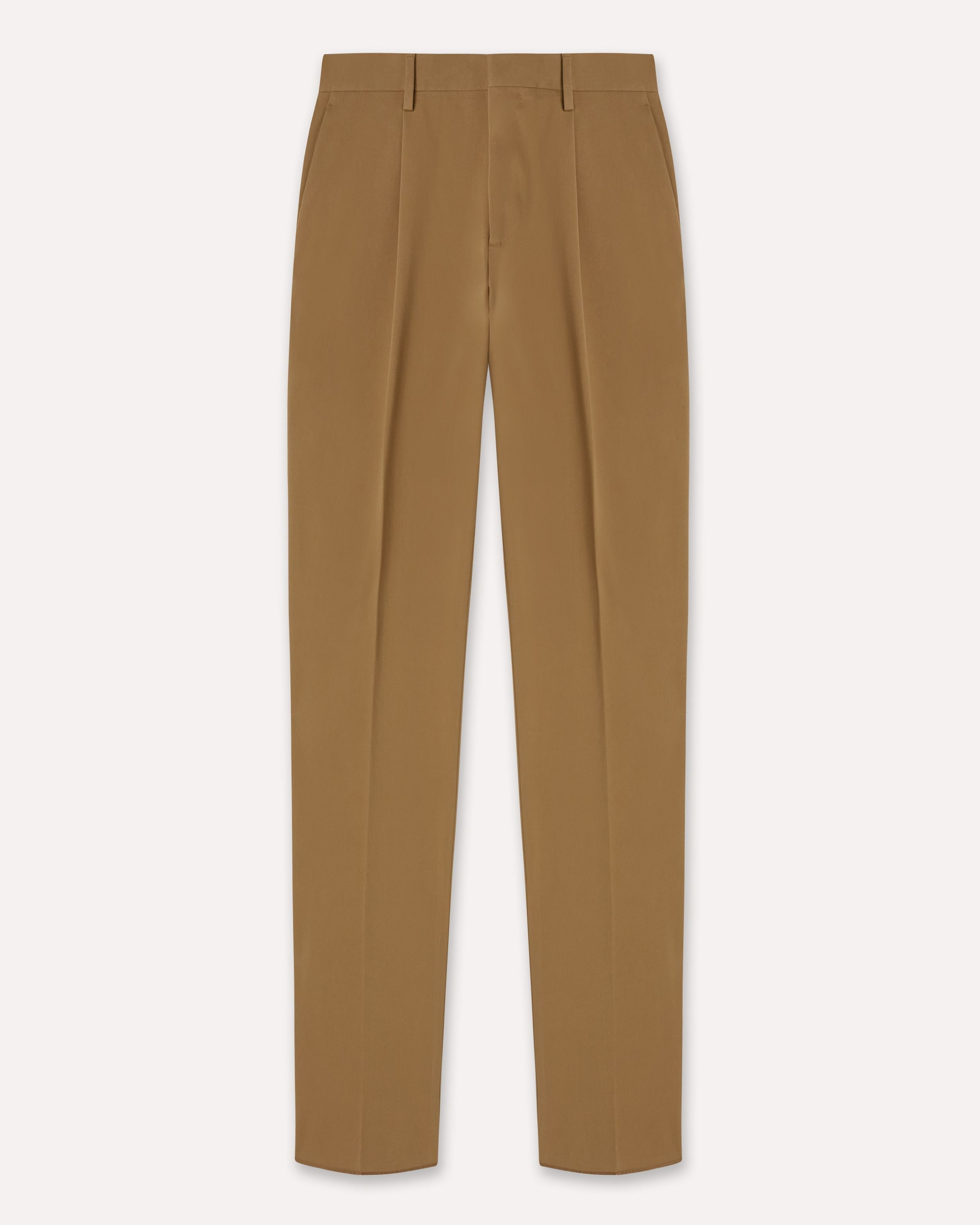 Pantalone color nocciola con piega in twill di cotone bi-stretch HAZELNUT Lardini
