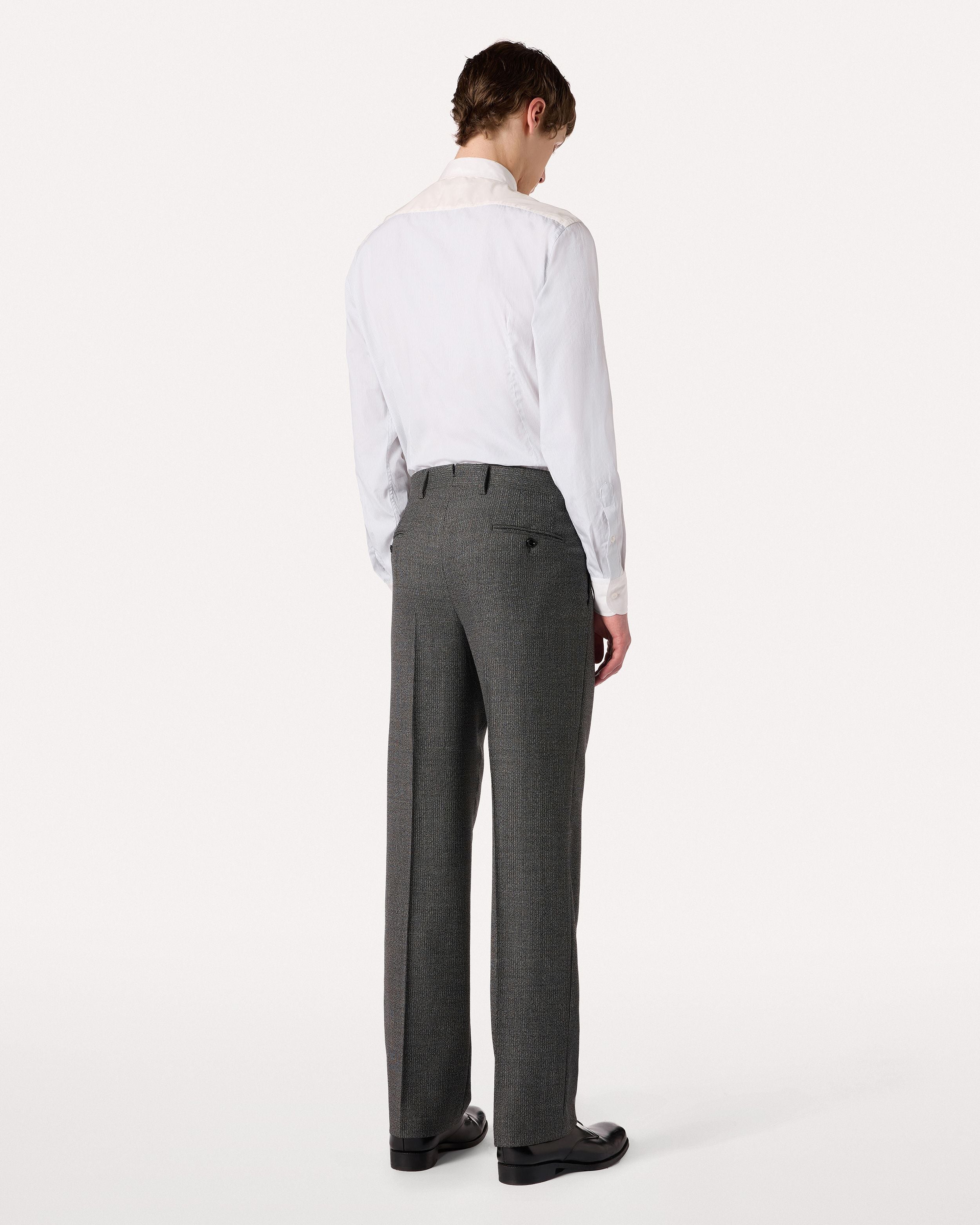 Stretch wool trousers in grey with micro-pattern GREY/BLACK/WHITE Lardini 5