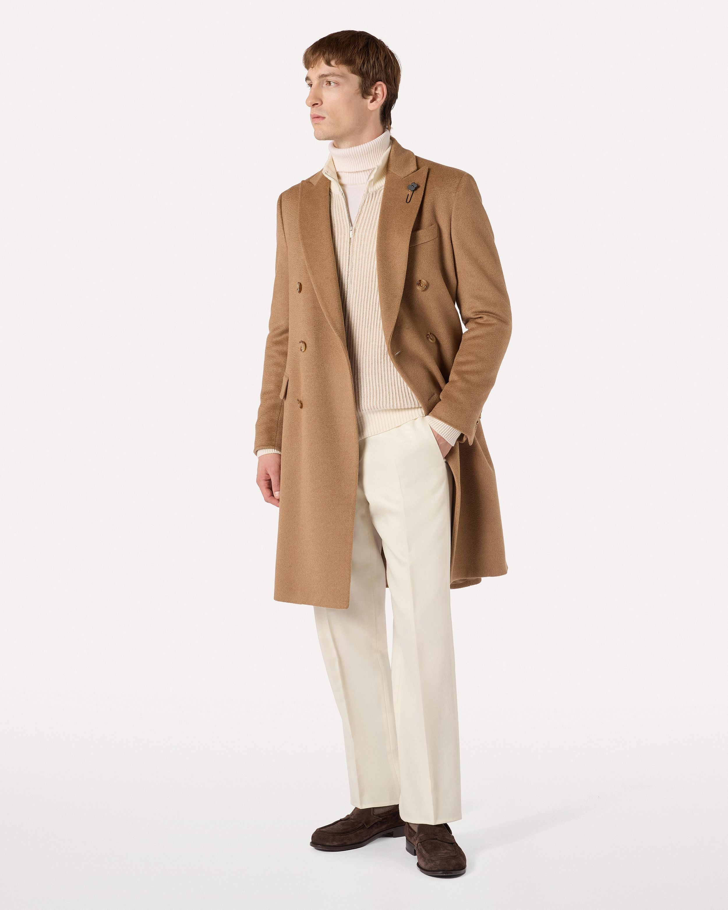 Pantalone panna in lana CREAM Lardini 2