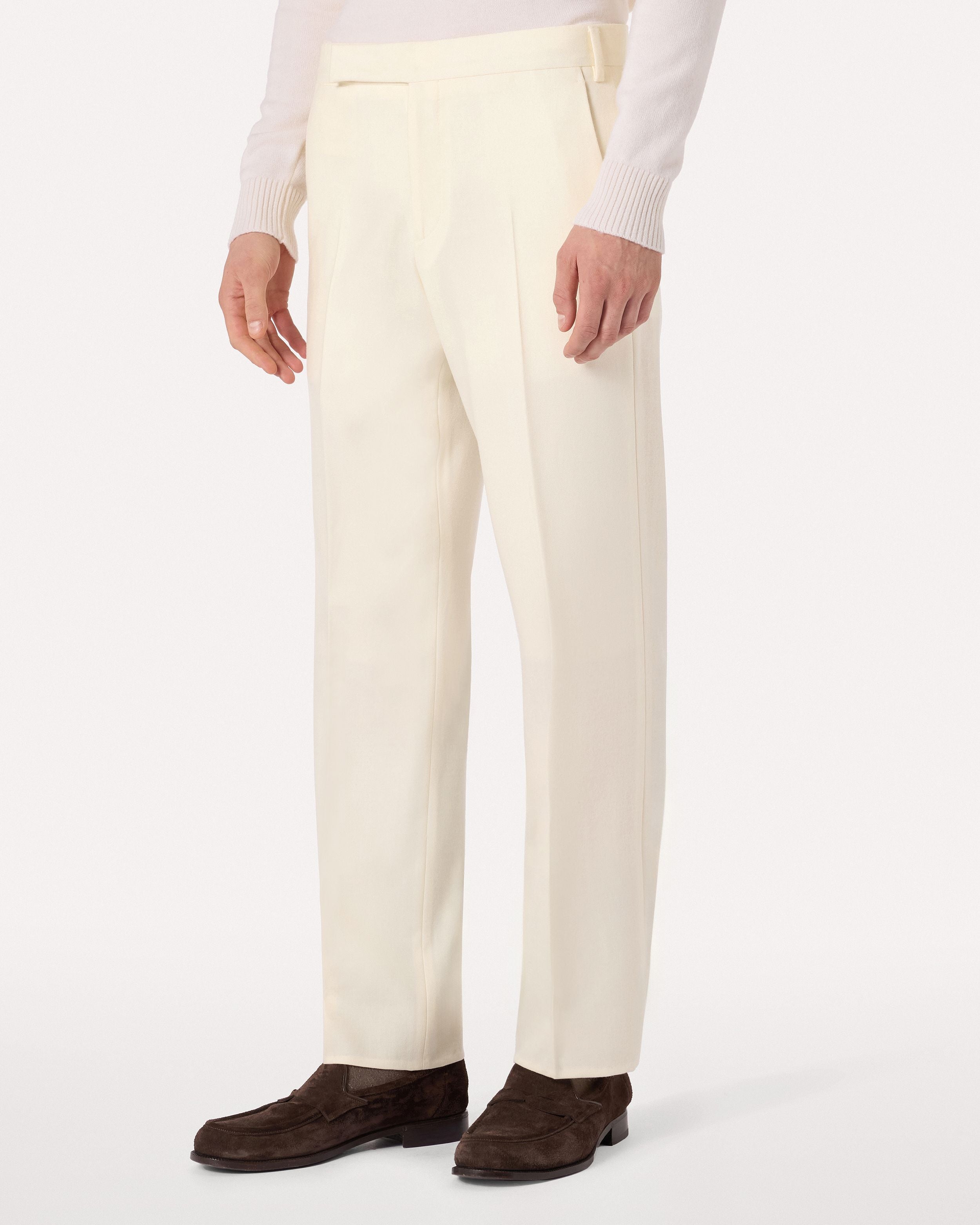 Pantalone panna in lana CREAM Lardini 4