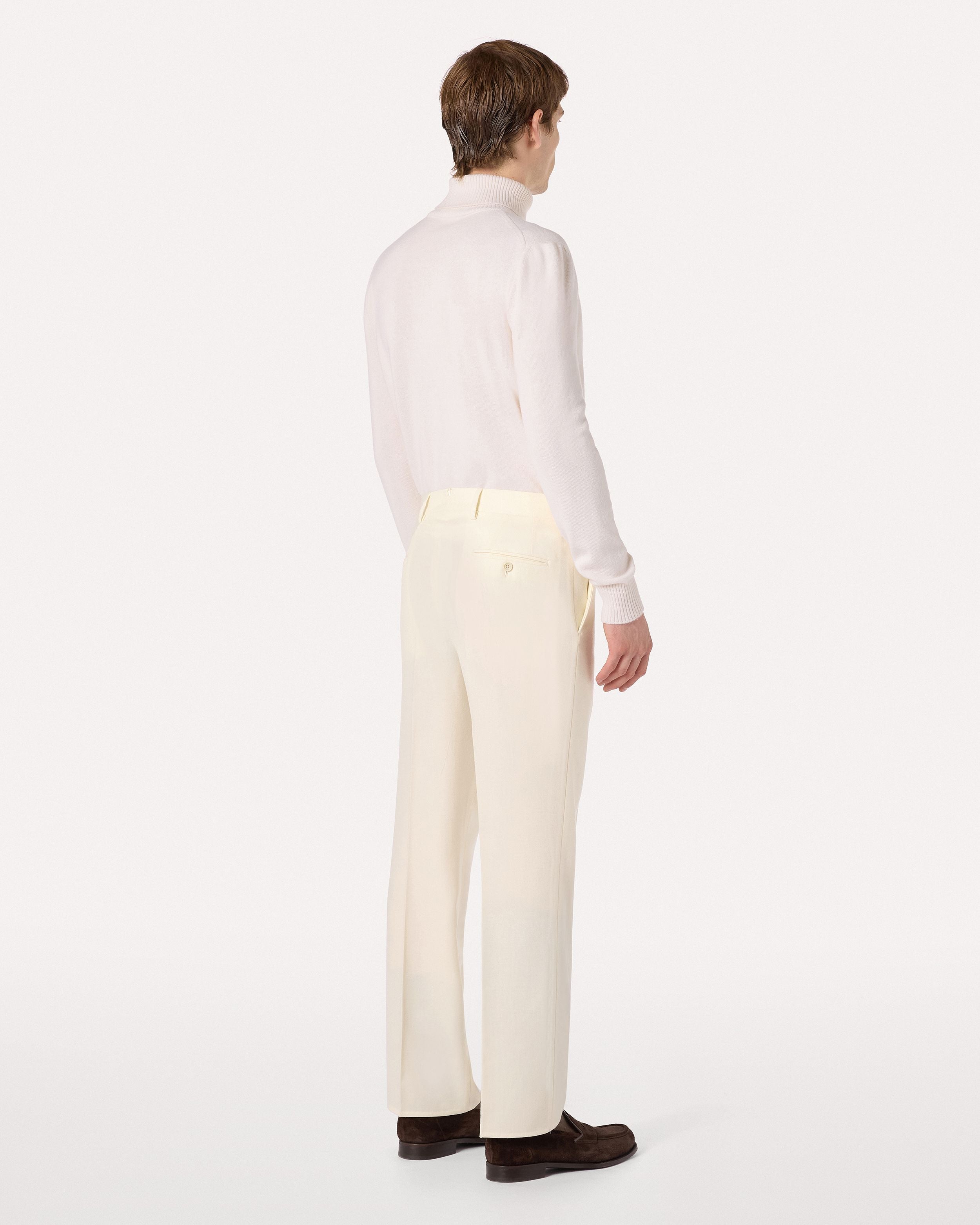 Pantalone panna in lana CREAM Lardini 5