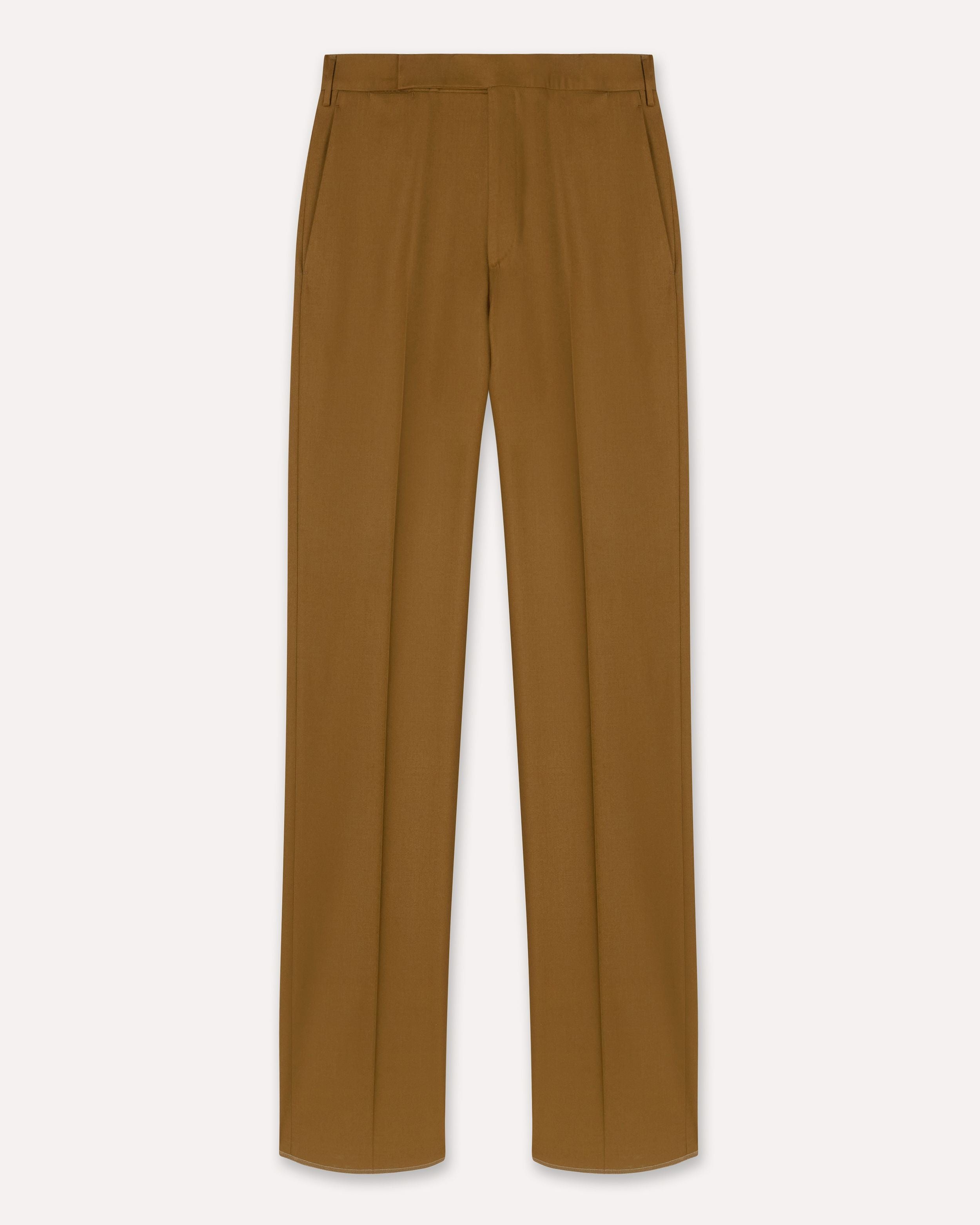 Pantalone cammello in flanella stretch senza pieghe CAMEL Lardini 1