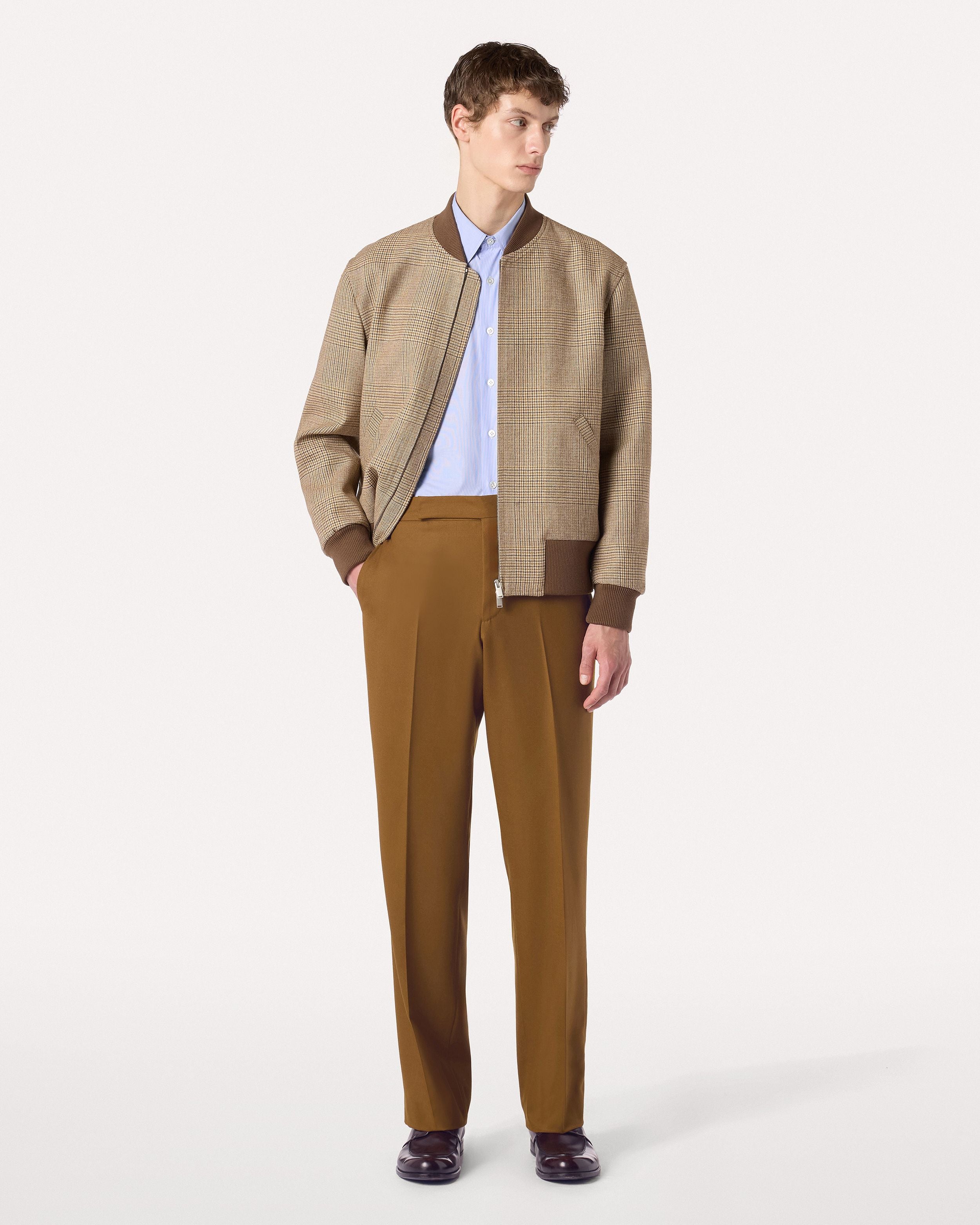 Pantalone cammello in flanella stretch senza pieghe CAMEL Lardini 2