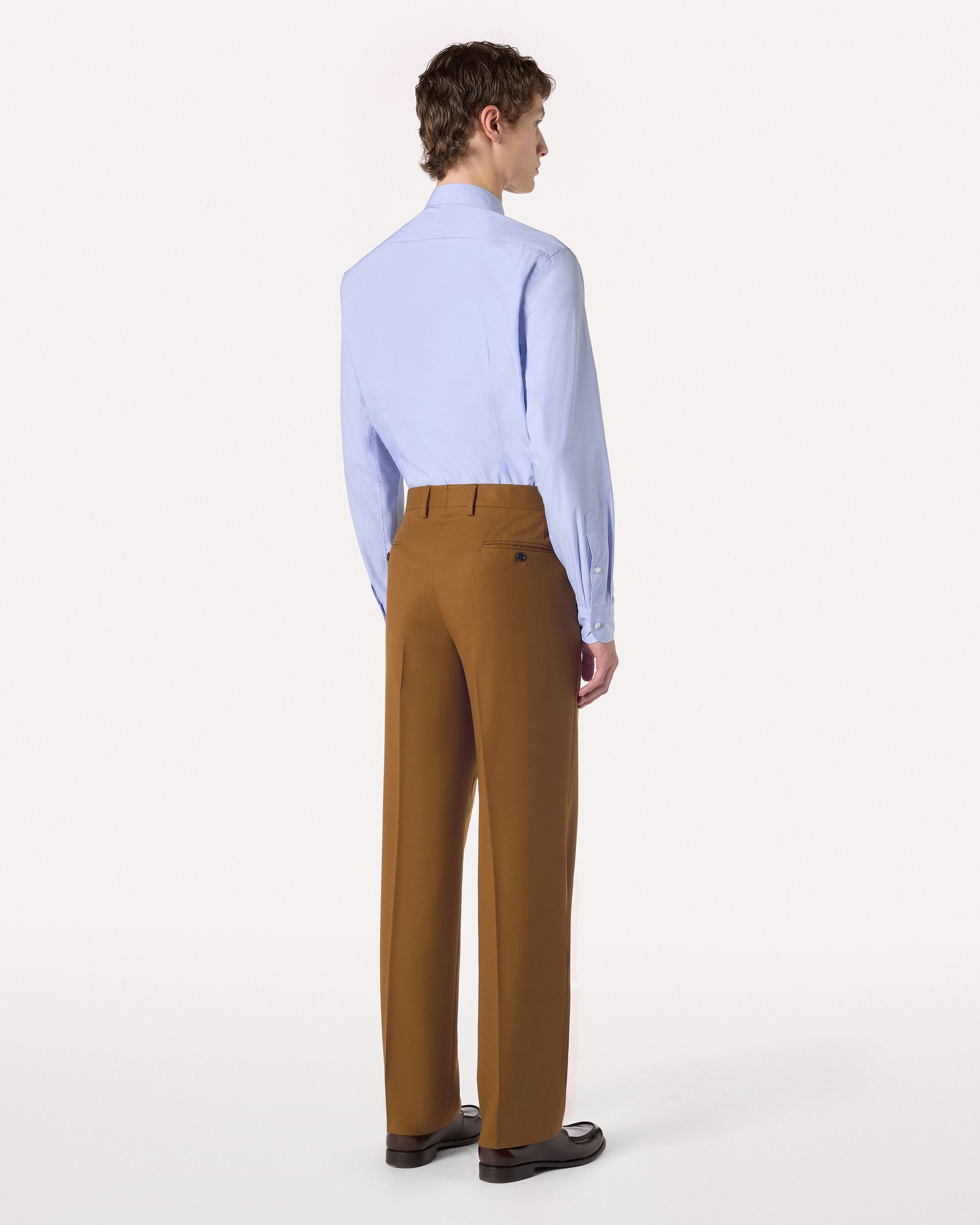 Pantalone cammello in flanella stretch senza pieghe CAMEL Lardini 5