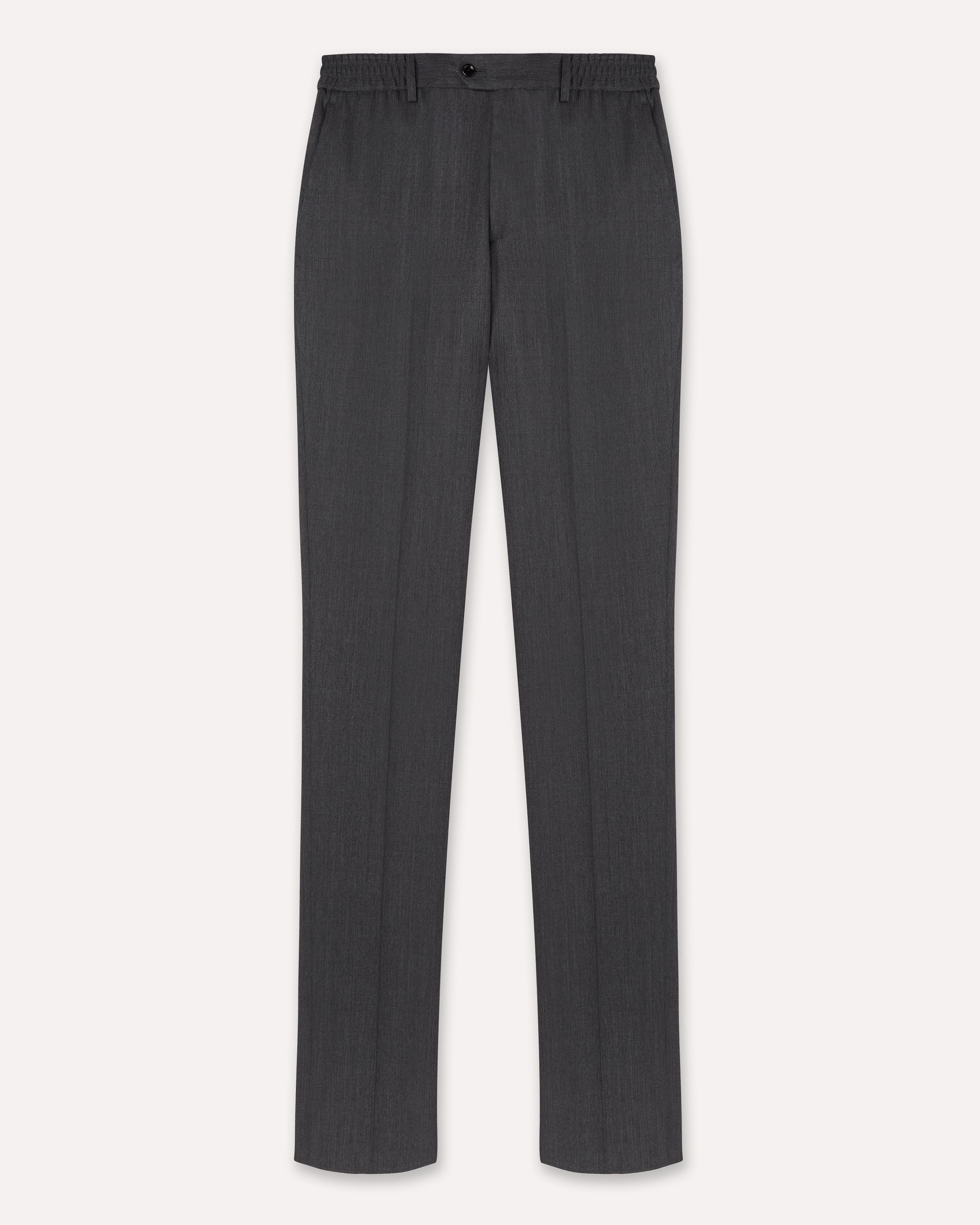Pantalone grigio senza pieghe in twill di lana GREY Lardini 1