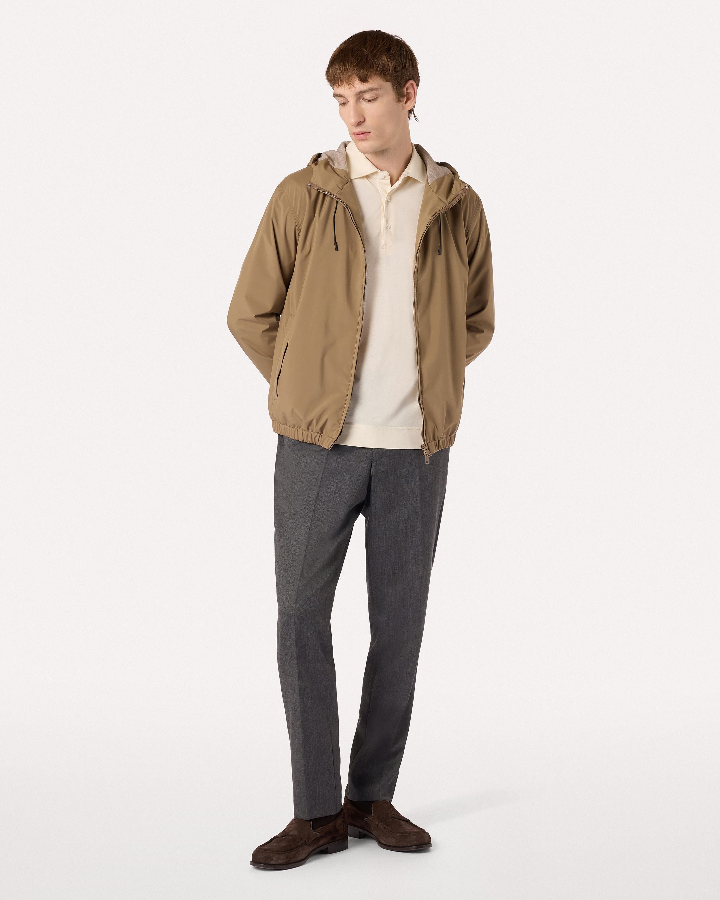 Pantalone grigio senza pieghe in twill di lana GREY Lardini 2